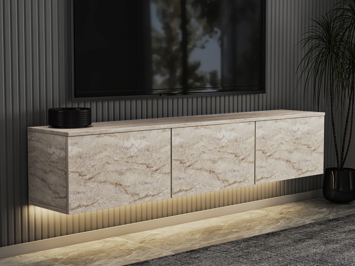 ТВ тумба Kailua 408 (Светлый травертин)