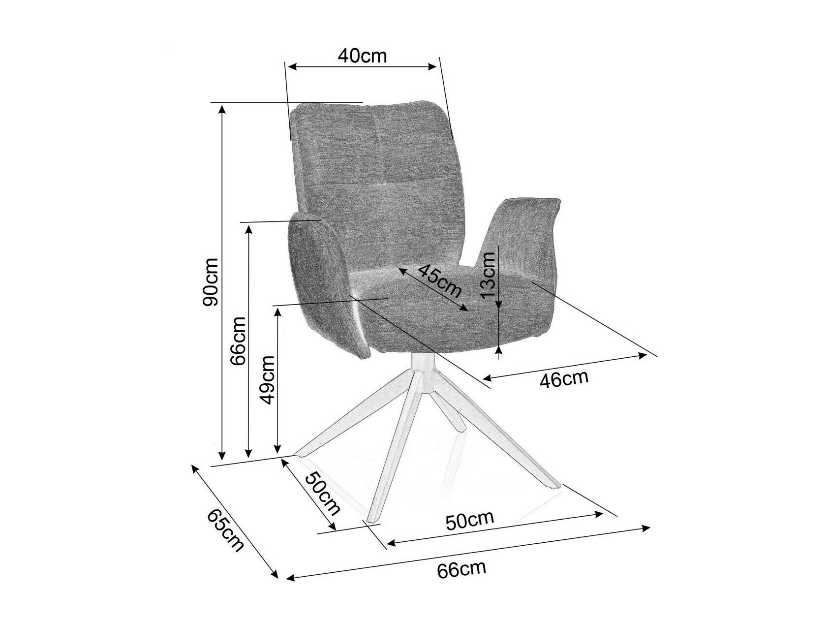 Krēsls Detroit 651 (Pelēks)