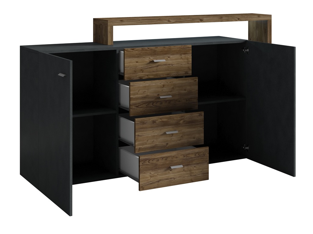 Kumode Lutiva 106 (Matera pelēks + Tumšā egle)