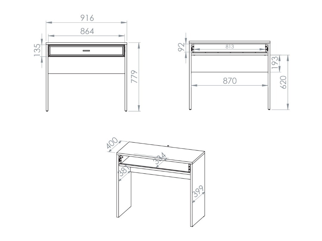 Макияжный столик Avibale 105