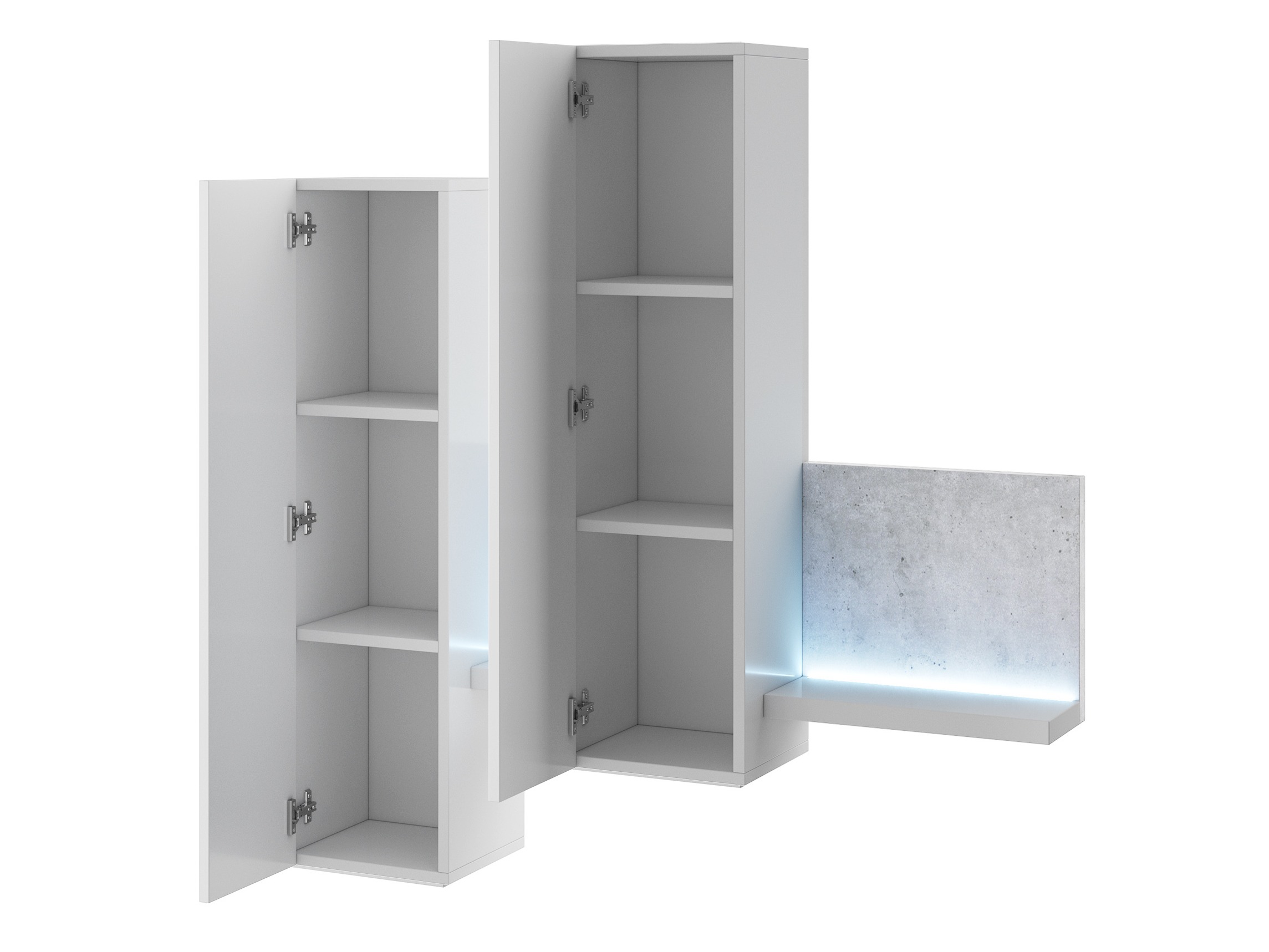 Настенные шкафы Lutiva 101 (Белый + Бетон)