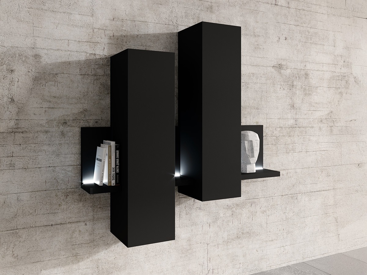 Настенные шкафы Lutiva 101 (Матовый черный)
