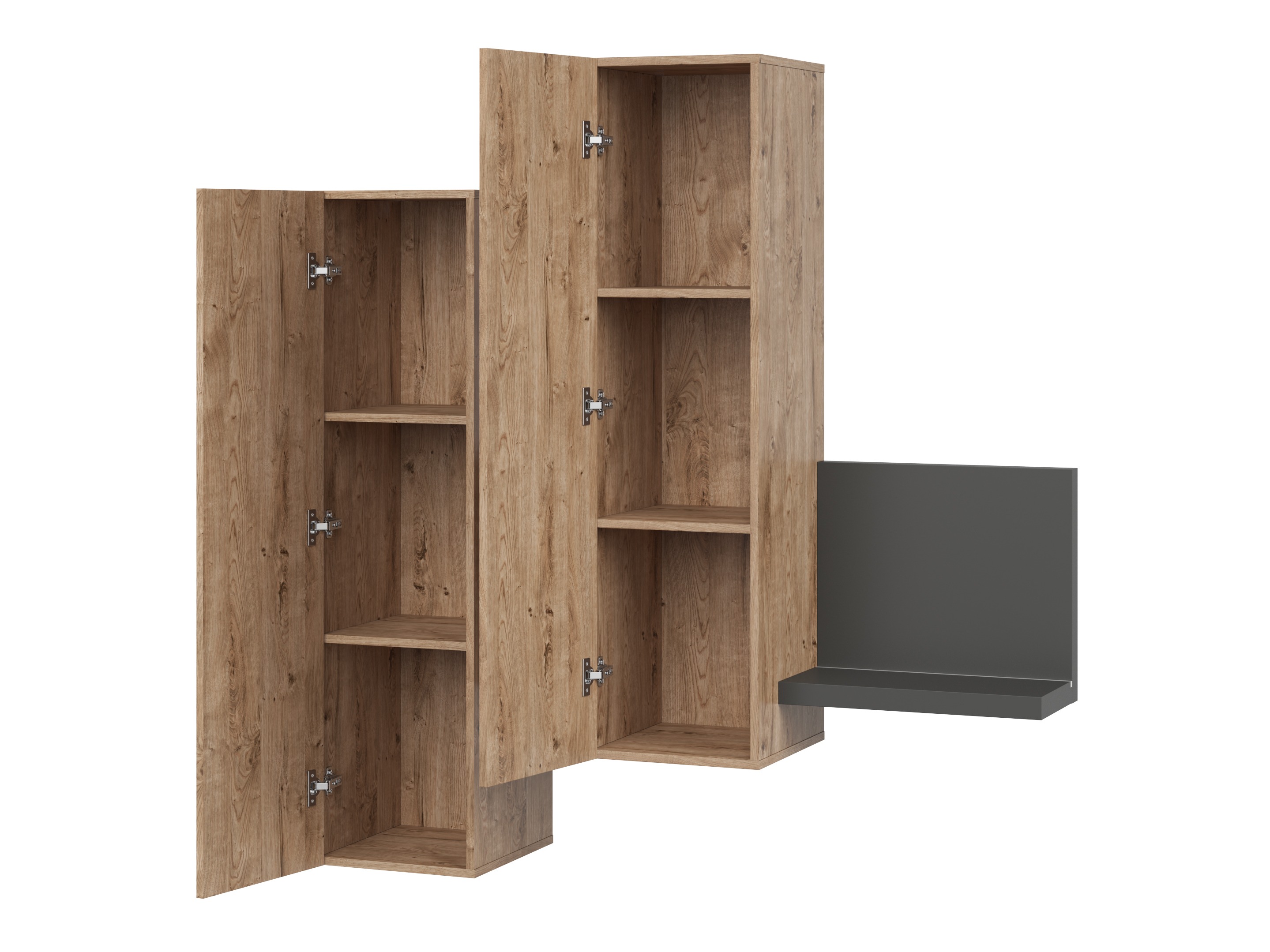 Piekarams skapītis Lutiva 101 (Antracīts + Ribbec ozols)