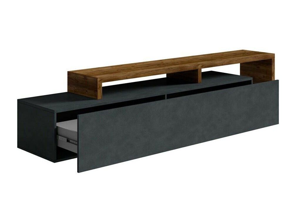 ТВ тумба Lutiva 103 (Матера серый + Темная ель)