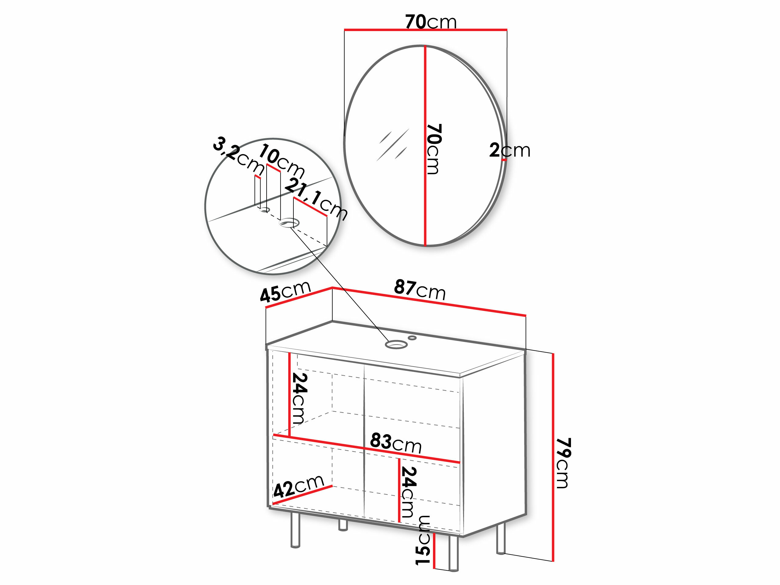 Vannas komplekts Virdomi 109 (Melns)
