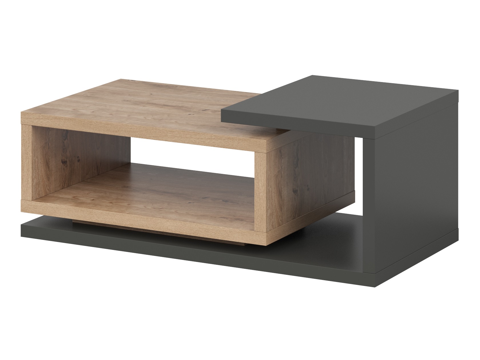 Žurnālu galdiņš Lutiva 104 (Antracīts + Ribbec ozols)