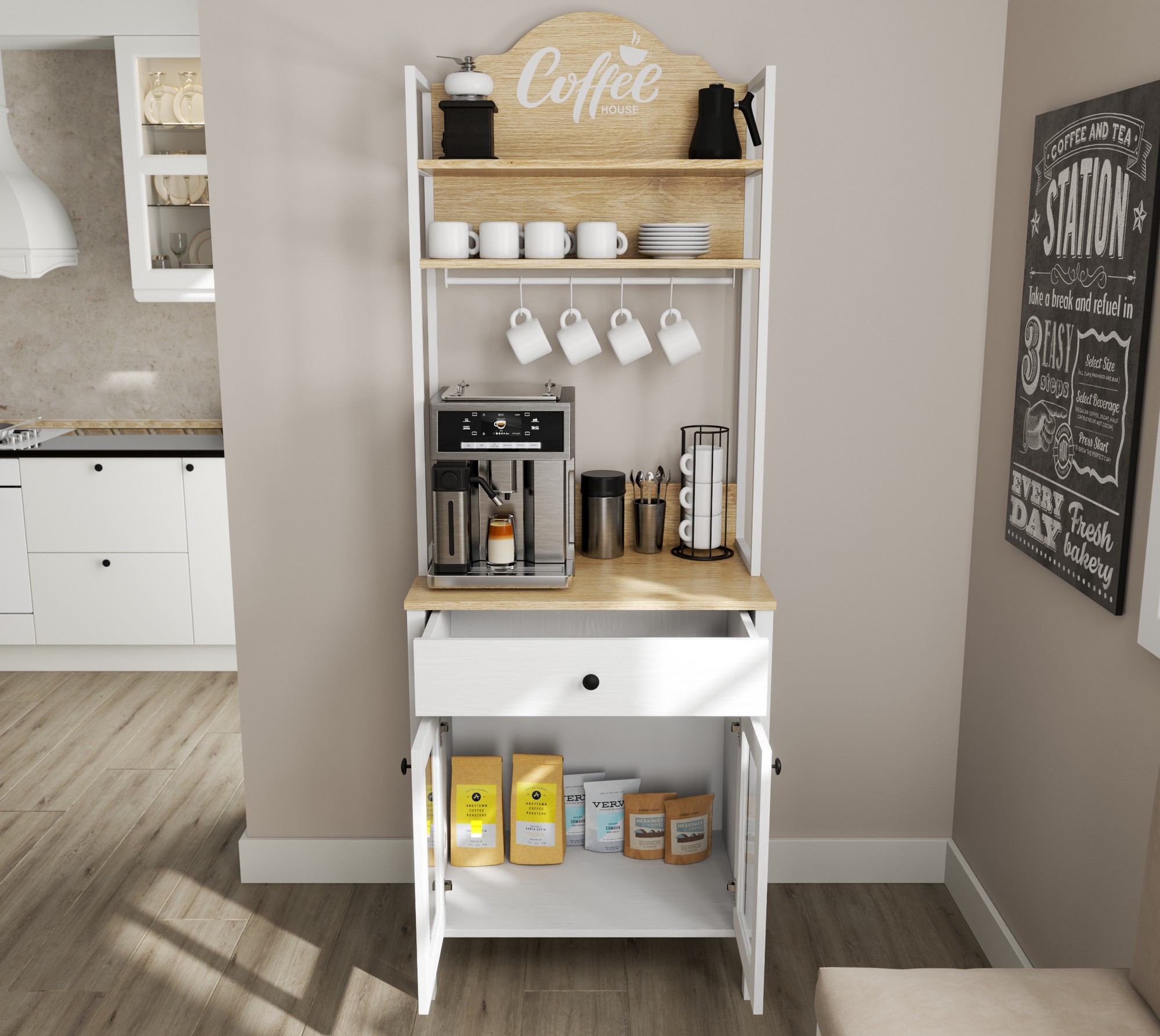 Daudzfunkcionāla mēbele Ophfela 147 (Balts)