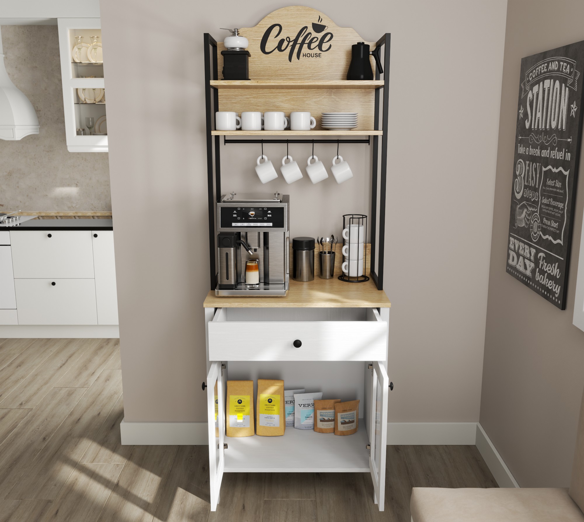 Daudzfunkcionāla mēbele Ophfela 147 (Melns)