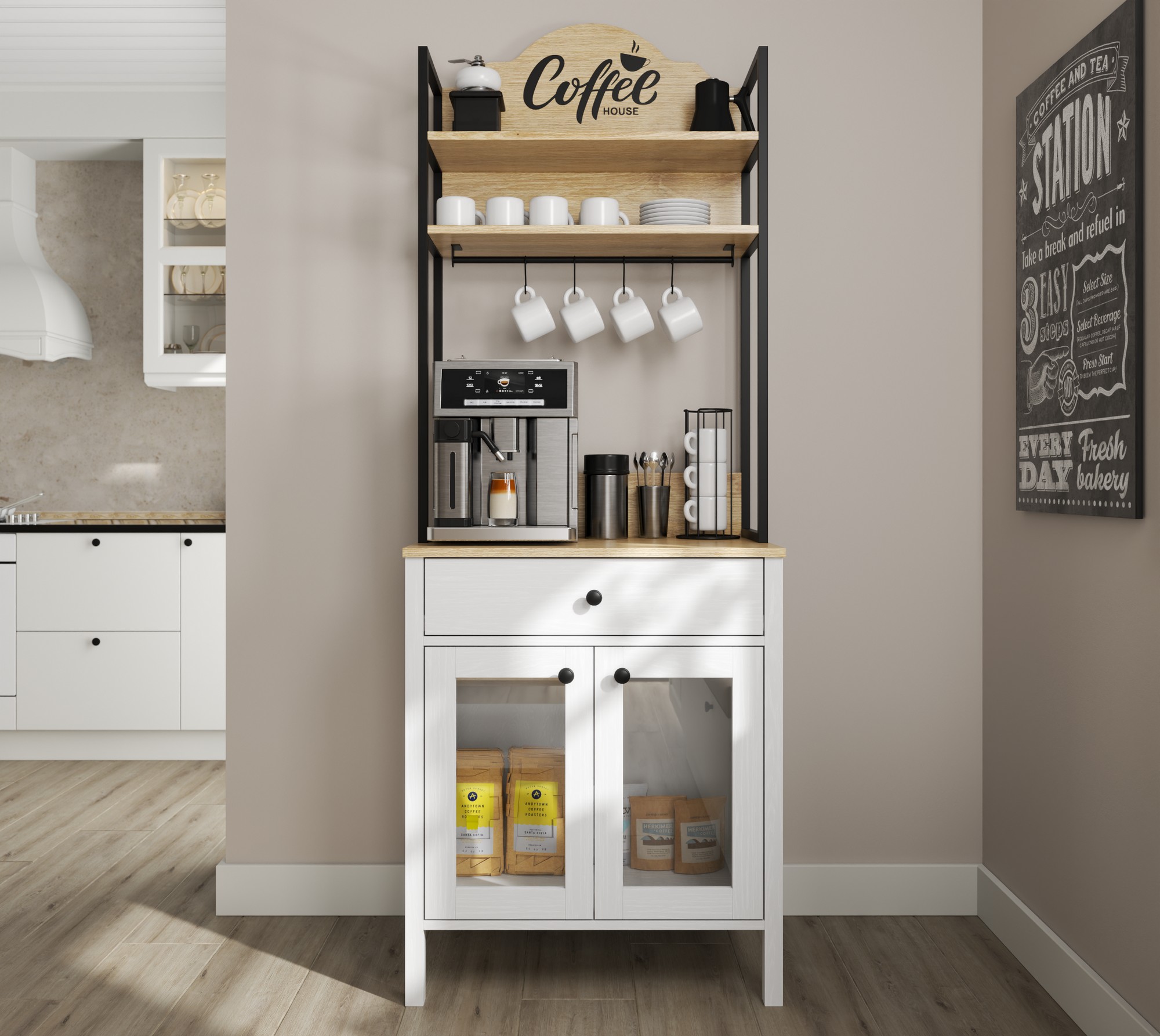 Daudzfunkcionāla mēbele Ophfela 147 (Melns)