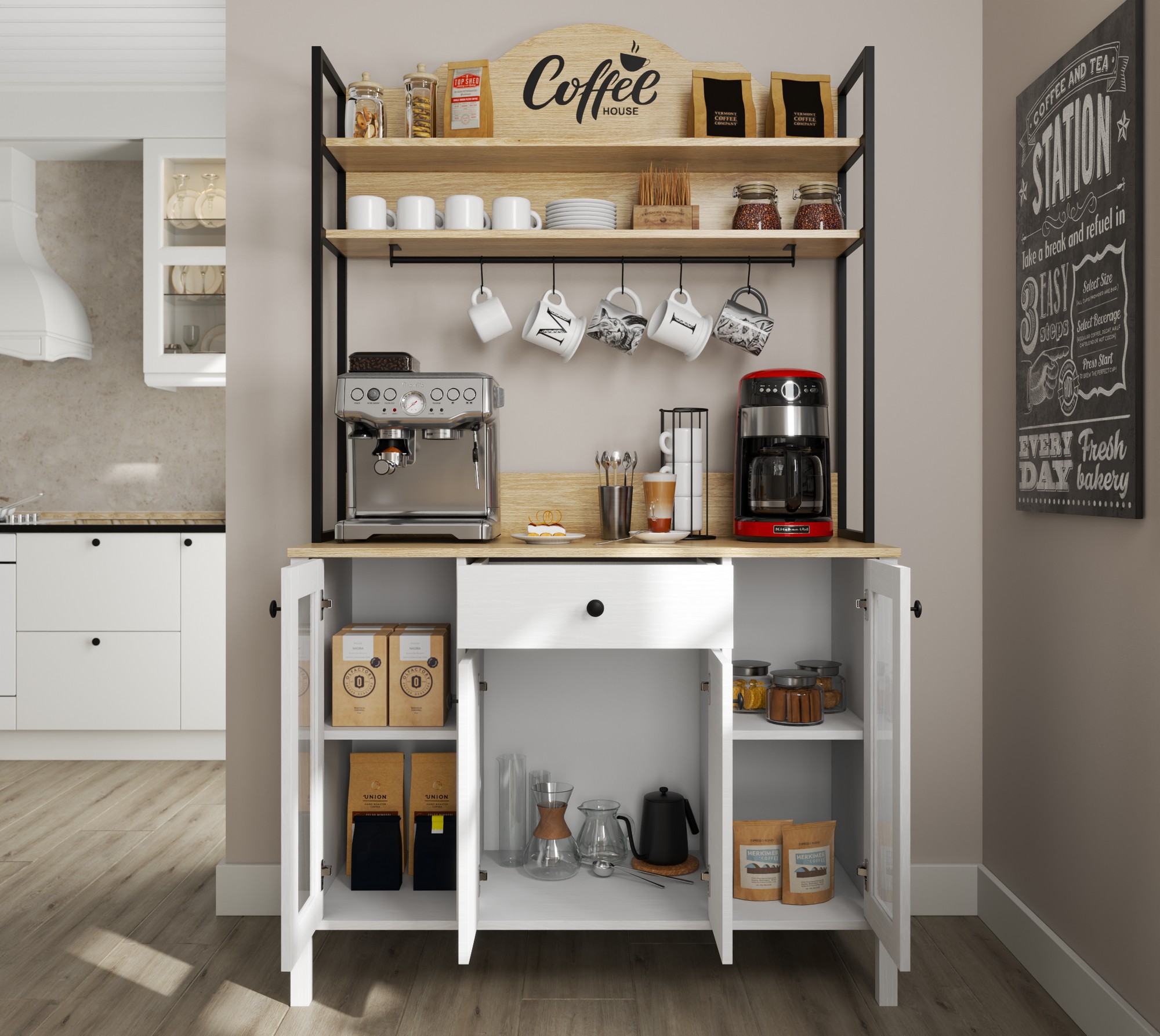 Daudzfunkcionāla mēbele Ophfela 148 (Melns)