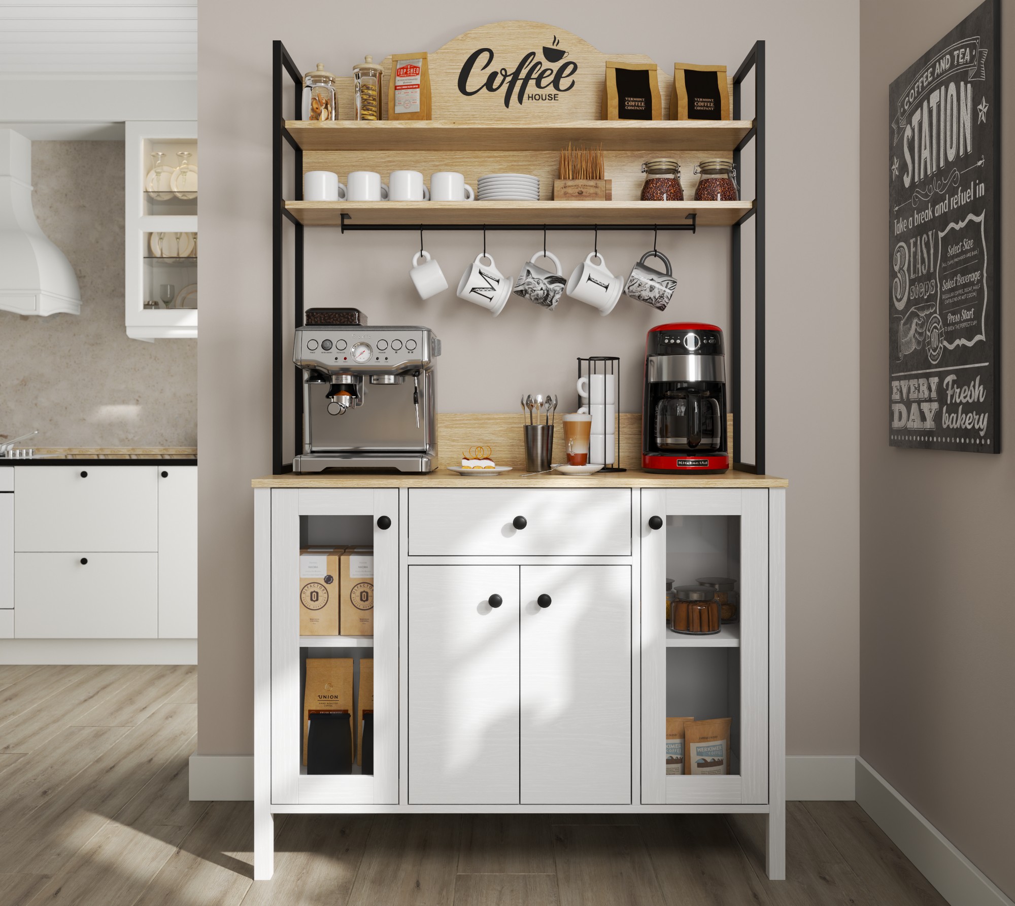 Daudzfunkcionāla mēbele Ophfela 148 (Melns)