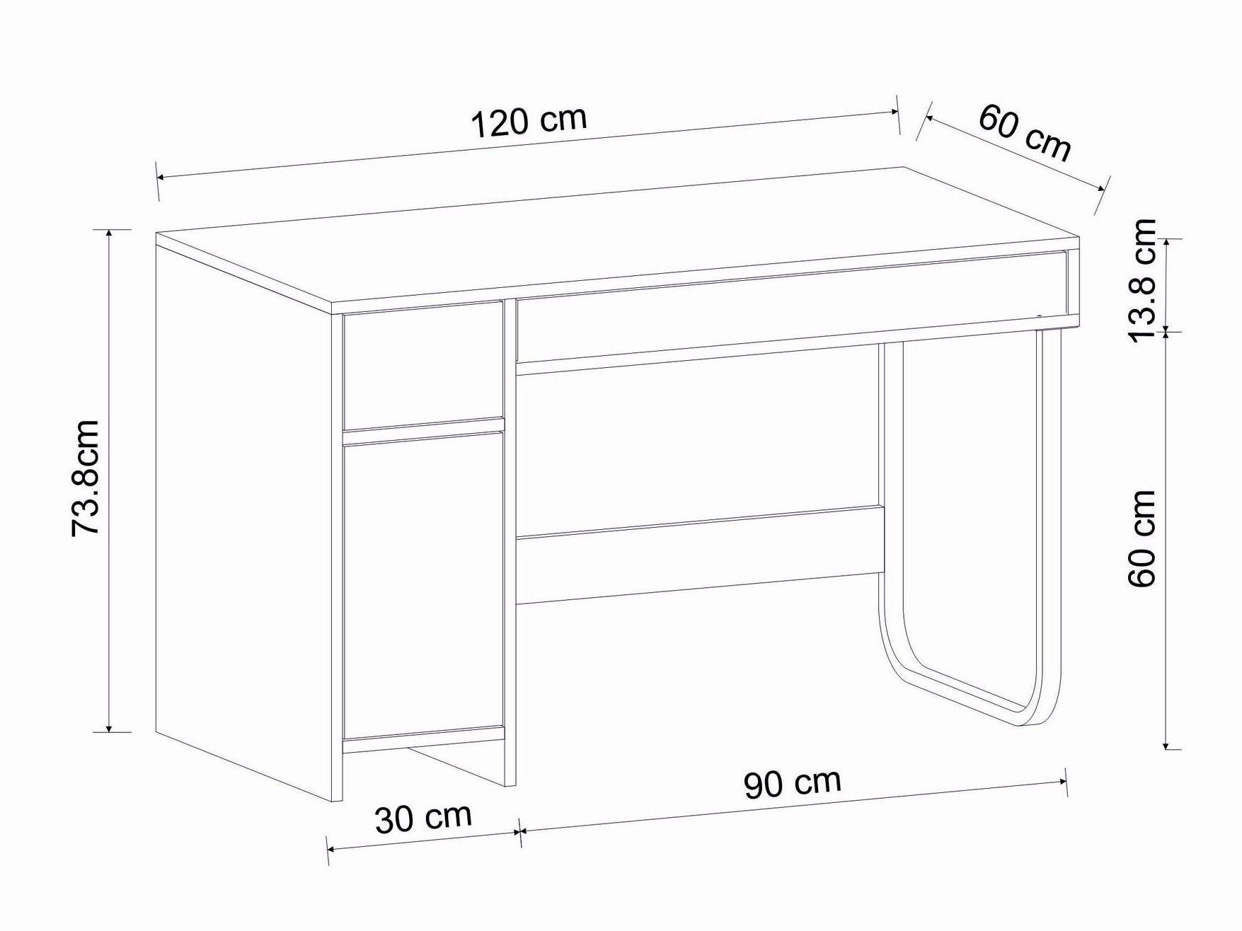 Письменный cтол Kailua 2583 (Чёрный)