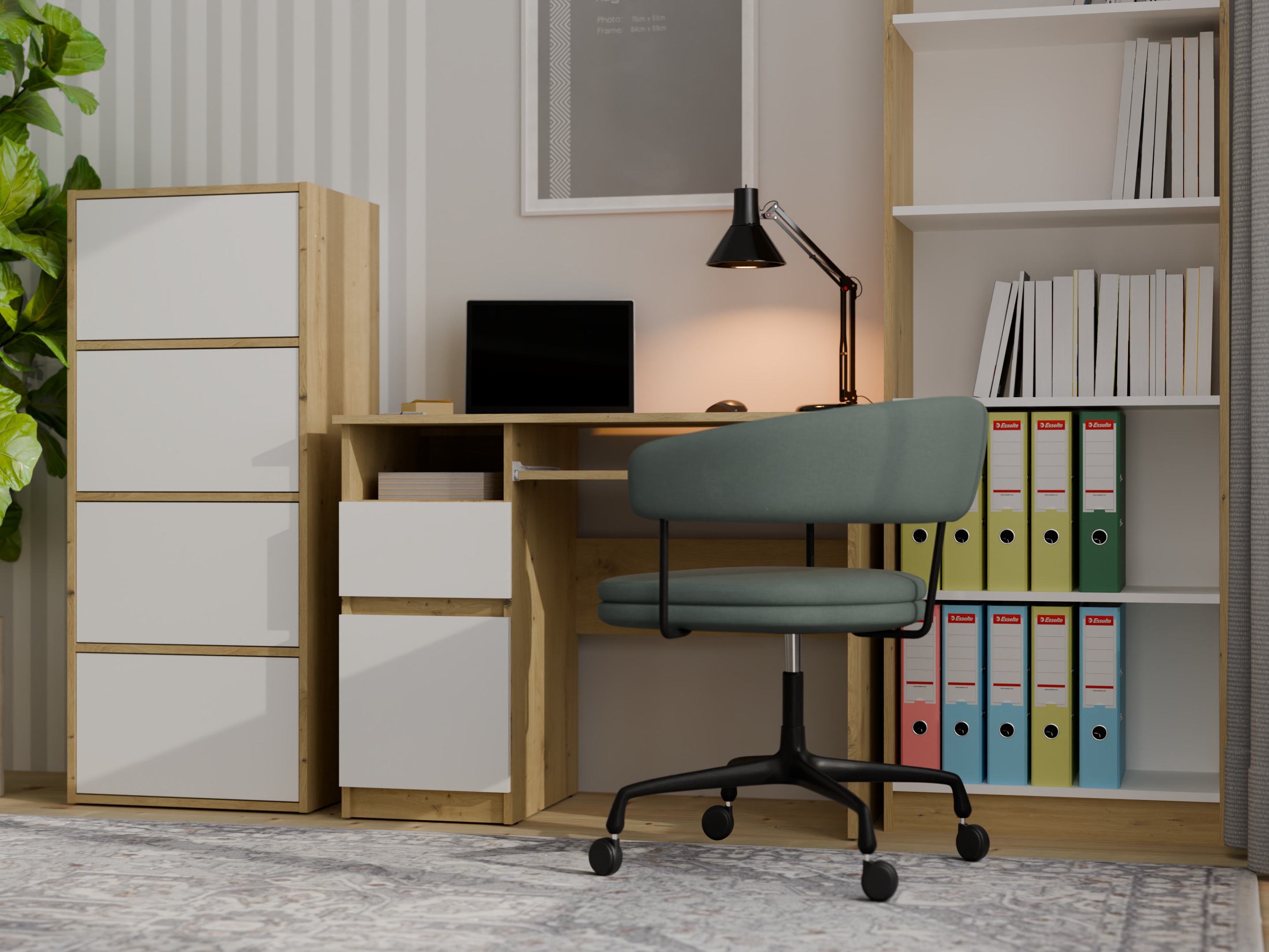 Skapis Mandeville 298 (Balts + Artisan ozols)