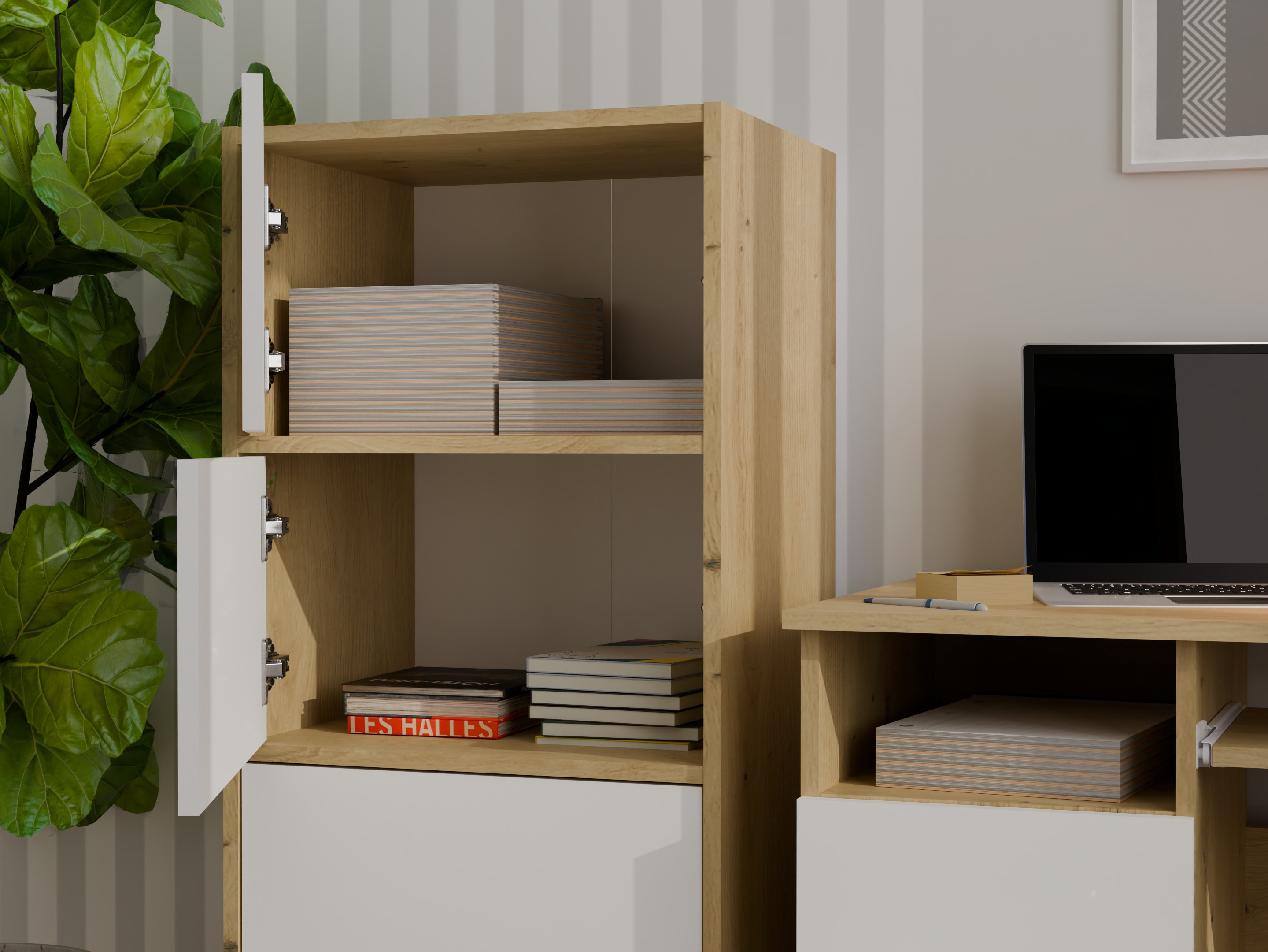 Skapis Mandeville 298 (Balts + Artisan ozols)