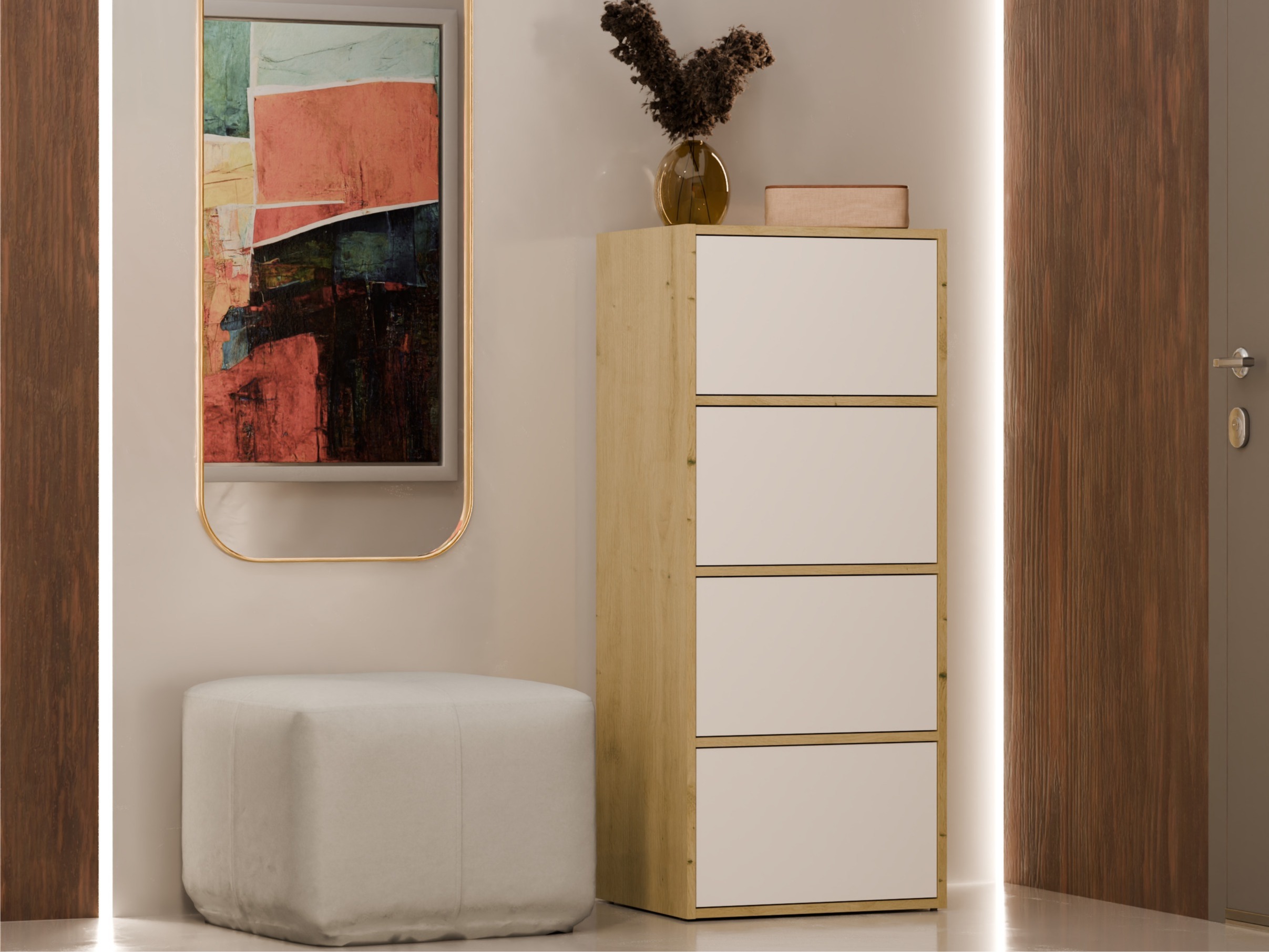 Skapis Mandeville 298 (Balts + Artisan ozols)