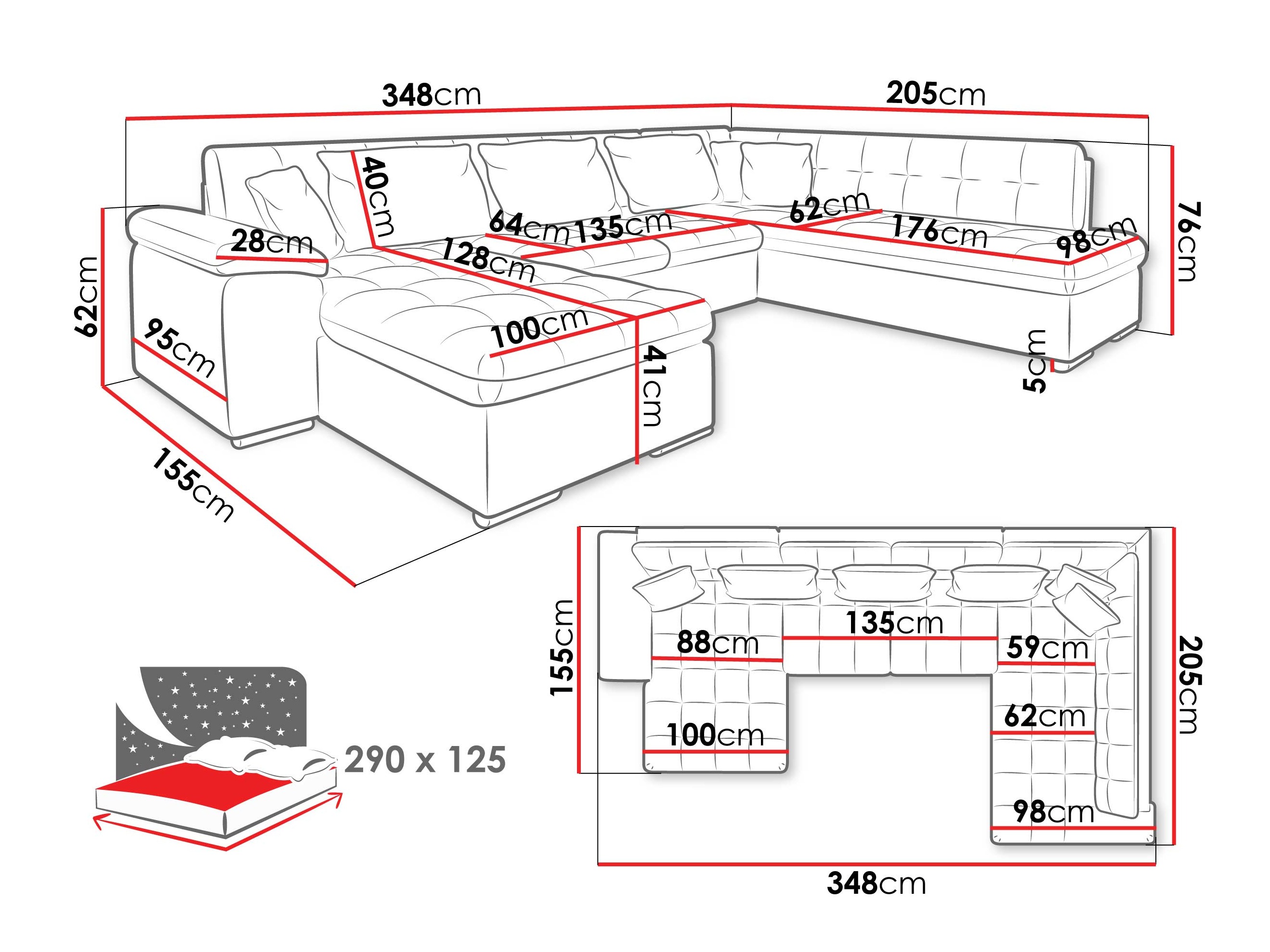 Stūra dīvāns Comfivo 114 (Kreisais)