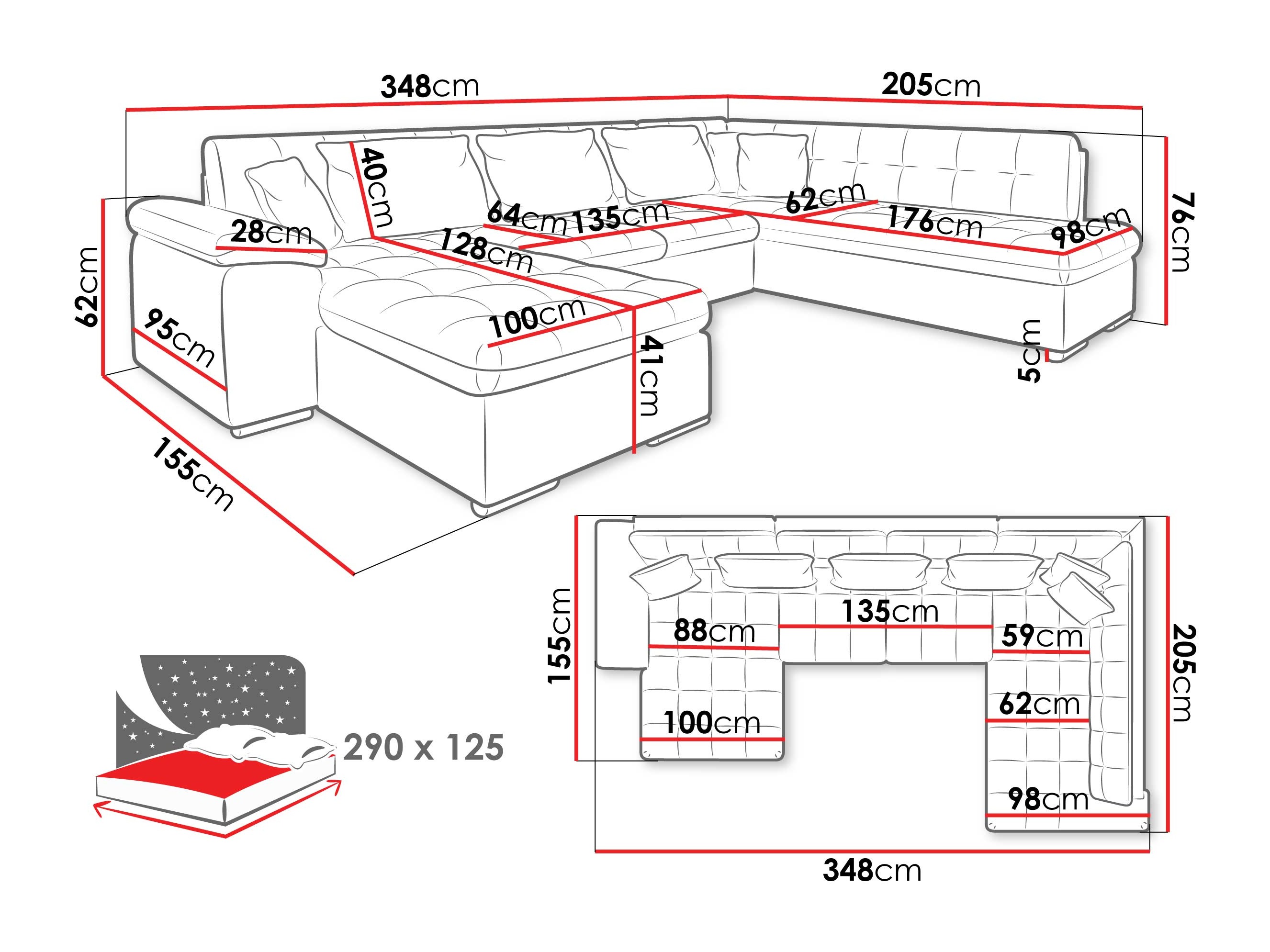 Stūra dīvāns Comfivo 114 (Labais)