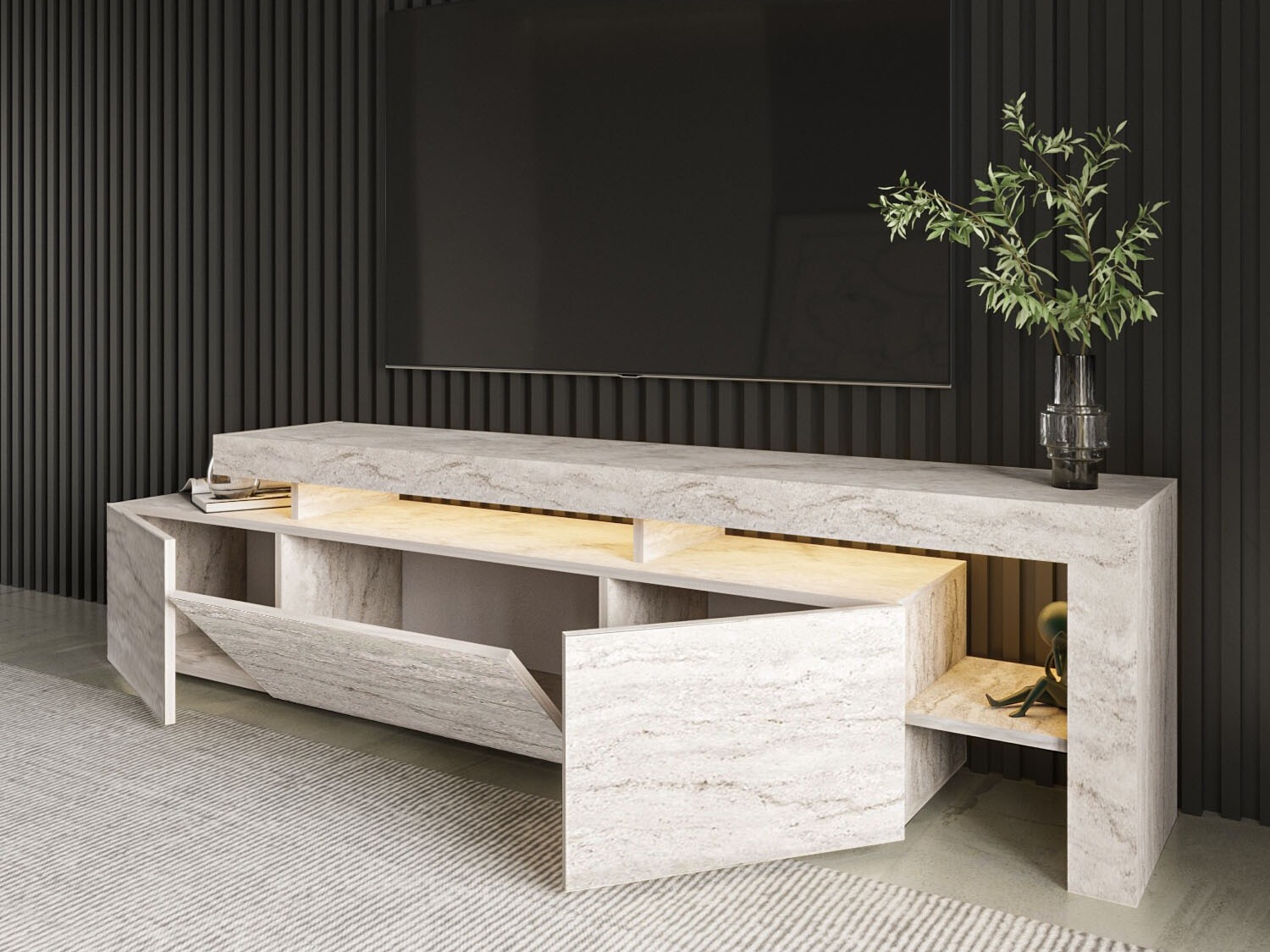 TV galds Kailua 292 (Gaišs travertīns)