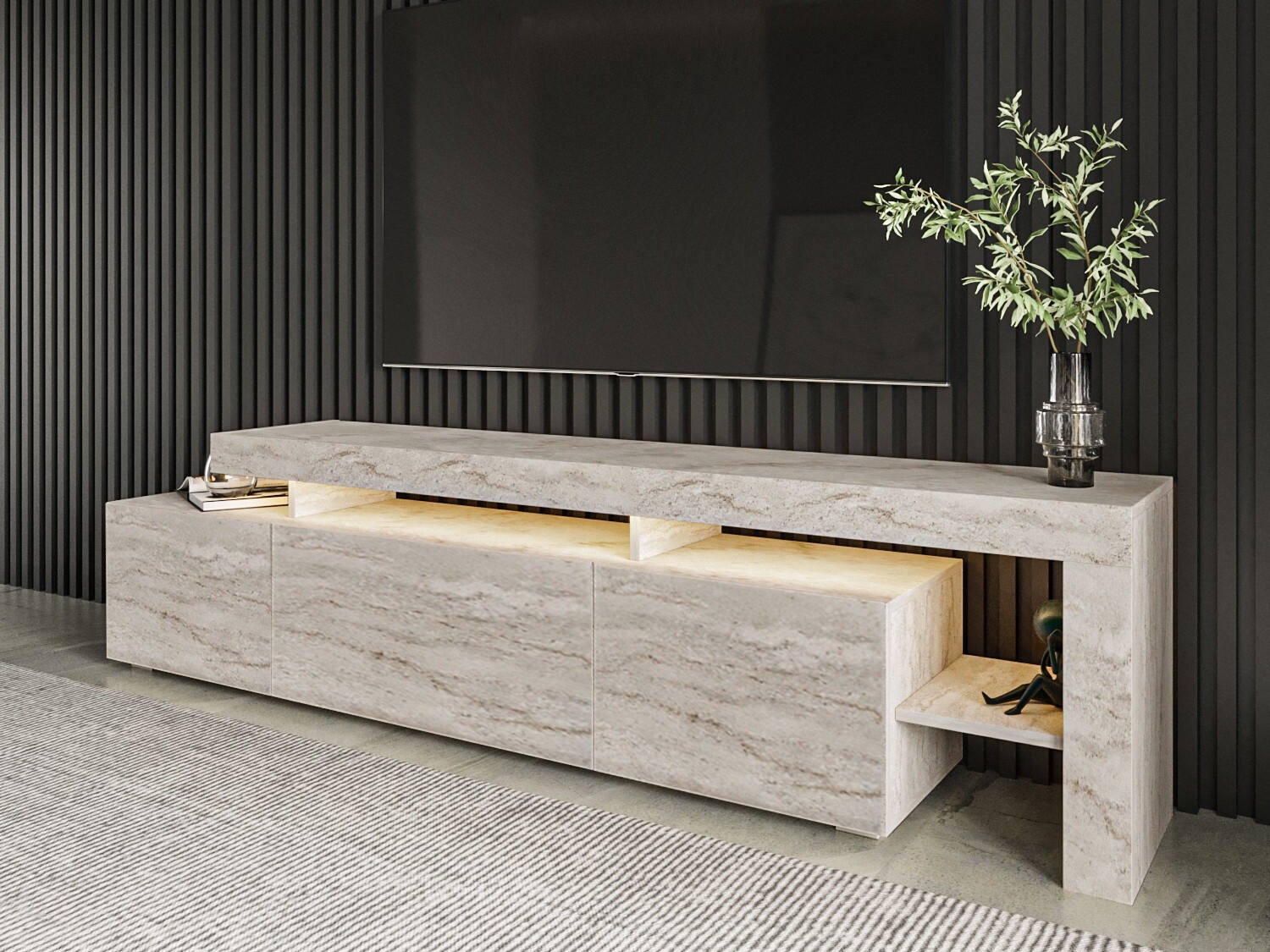 TV galds Kailua 292 (Gaišs travertīns)