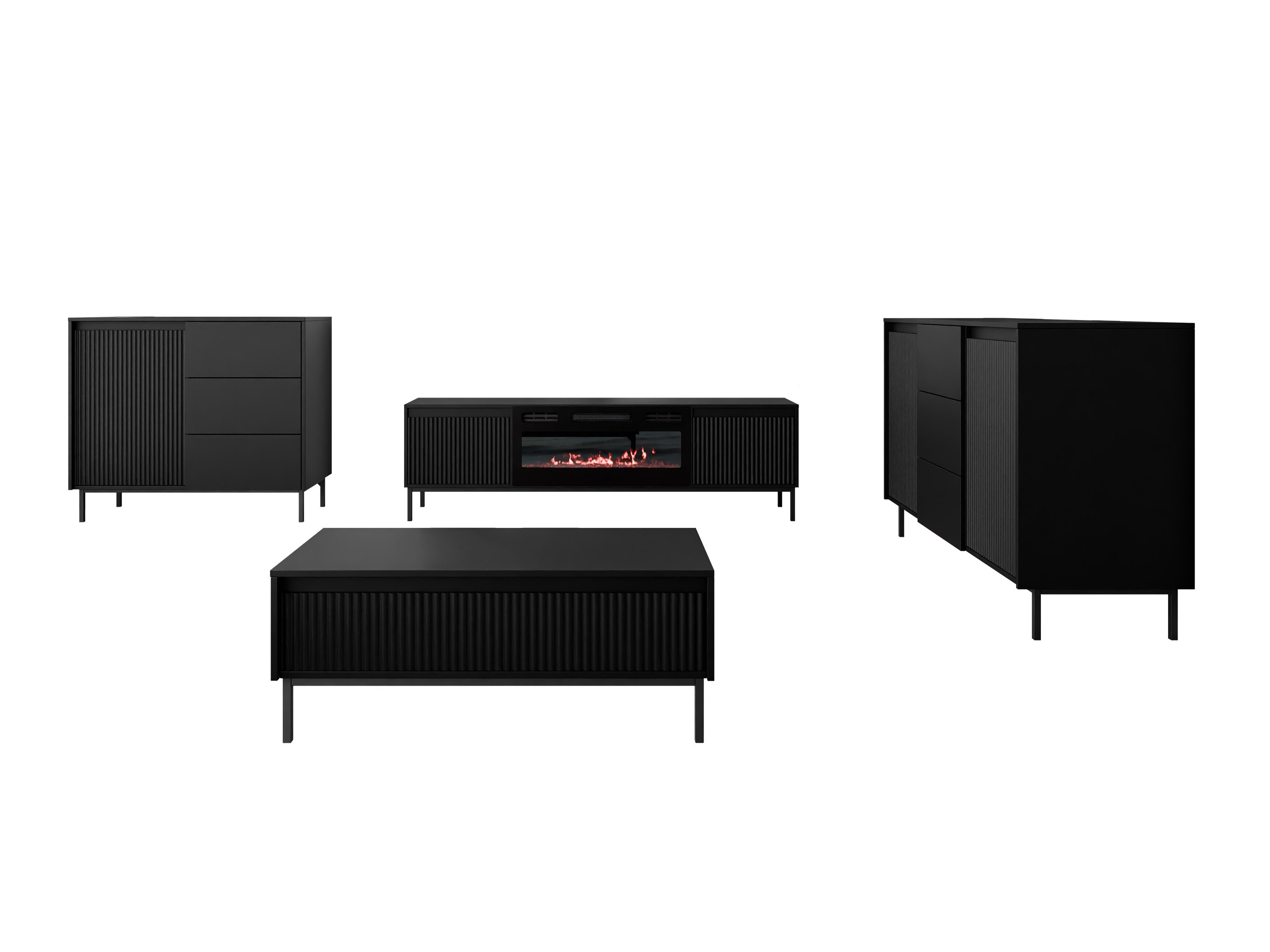 Viesistabas komplekts Comfivo Delruva 109 (Melns)