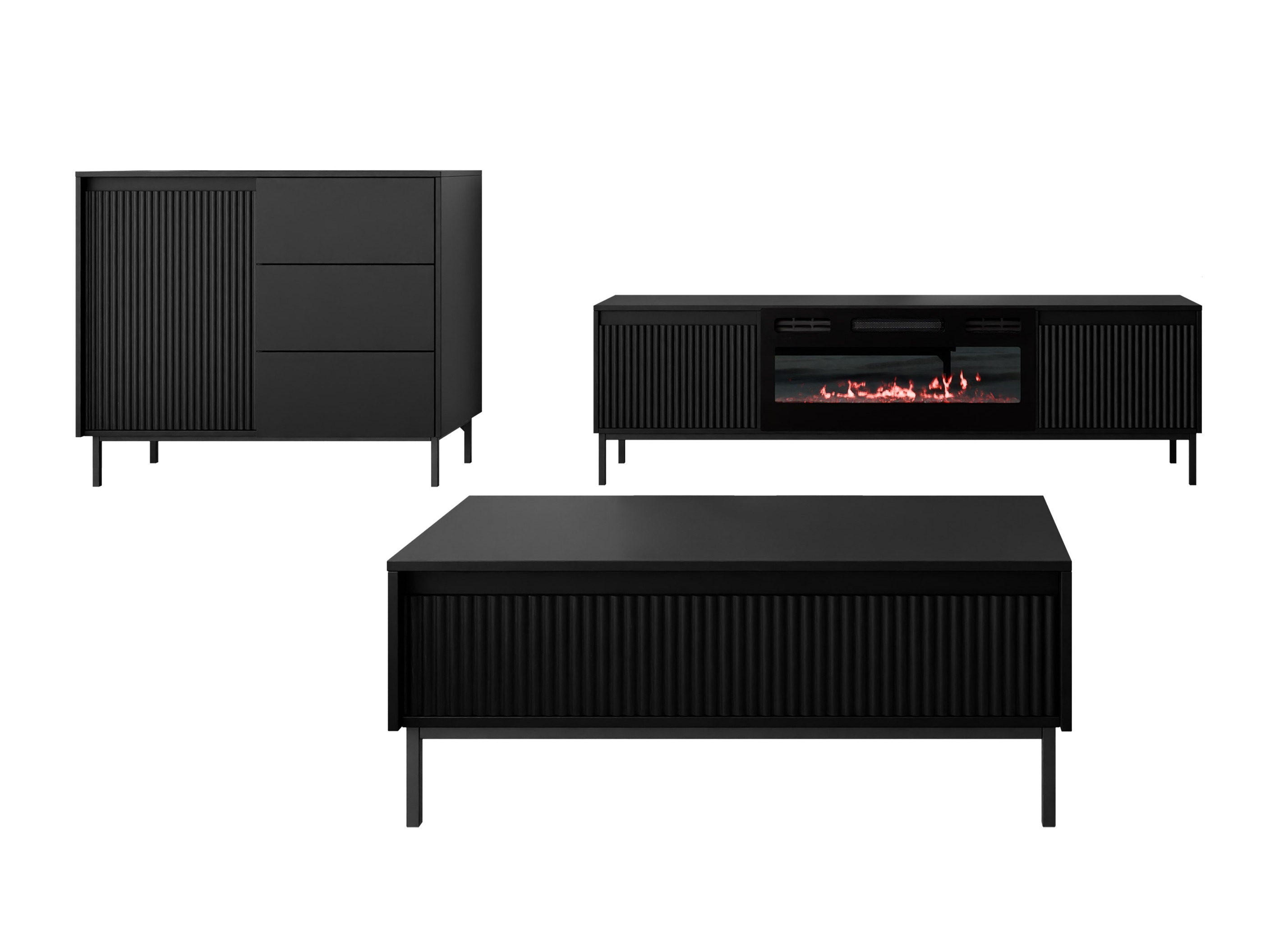 Viesistabas komplekts Comfivo Delruva 110 (Melns)