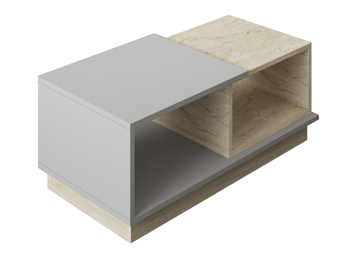 Žurnālu galdiņš Kailua 2582 (Pelēks + Gaišs Travertine)