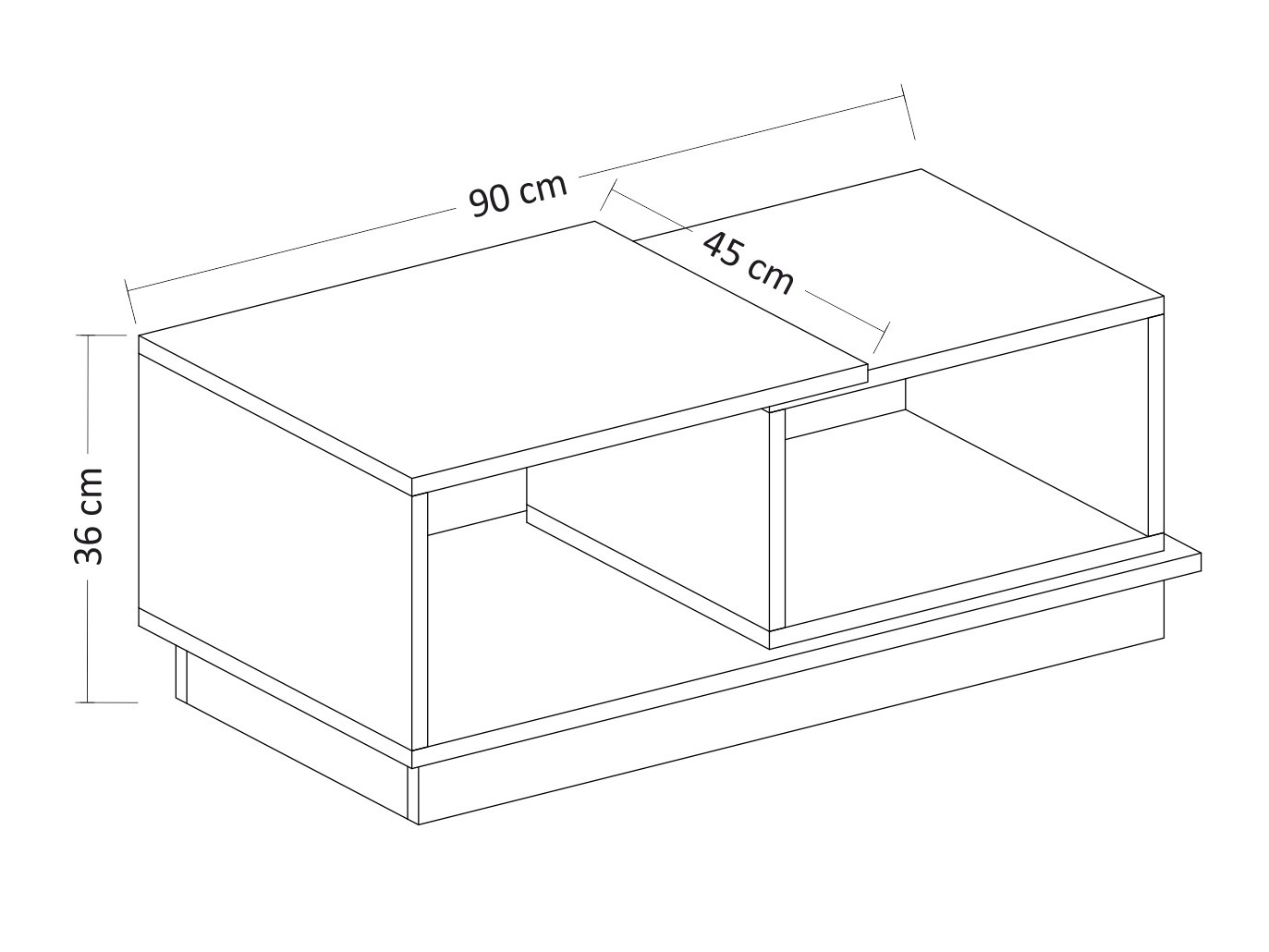 Žurnālu galdiņš Kailua 2582 (Pelēks + Gaišs Travertine)