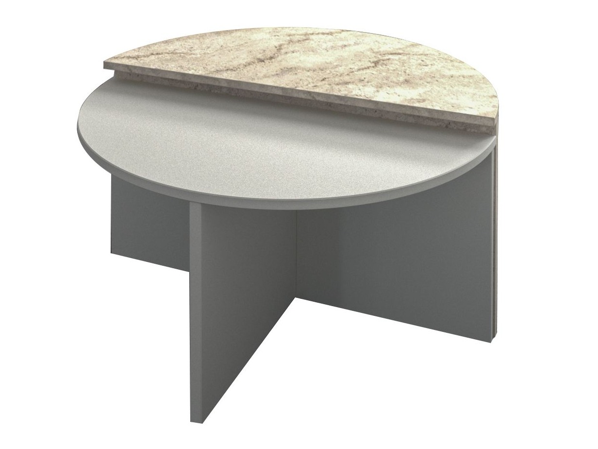 Žurnālu galdiņu komplekts Kailua 2581 (Pelēks + Gaišs Travertine)