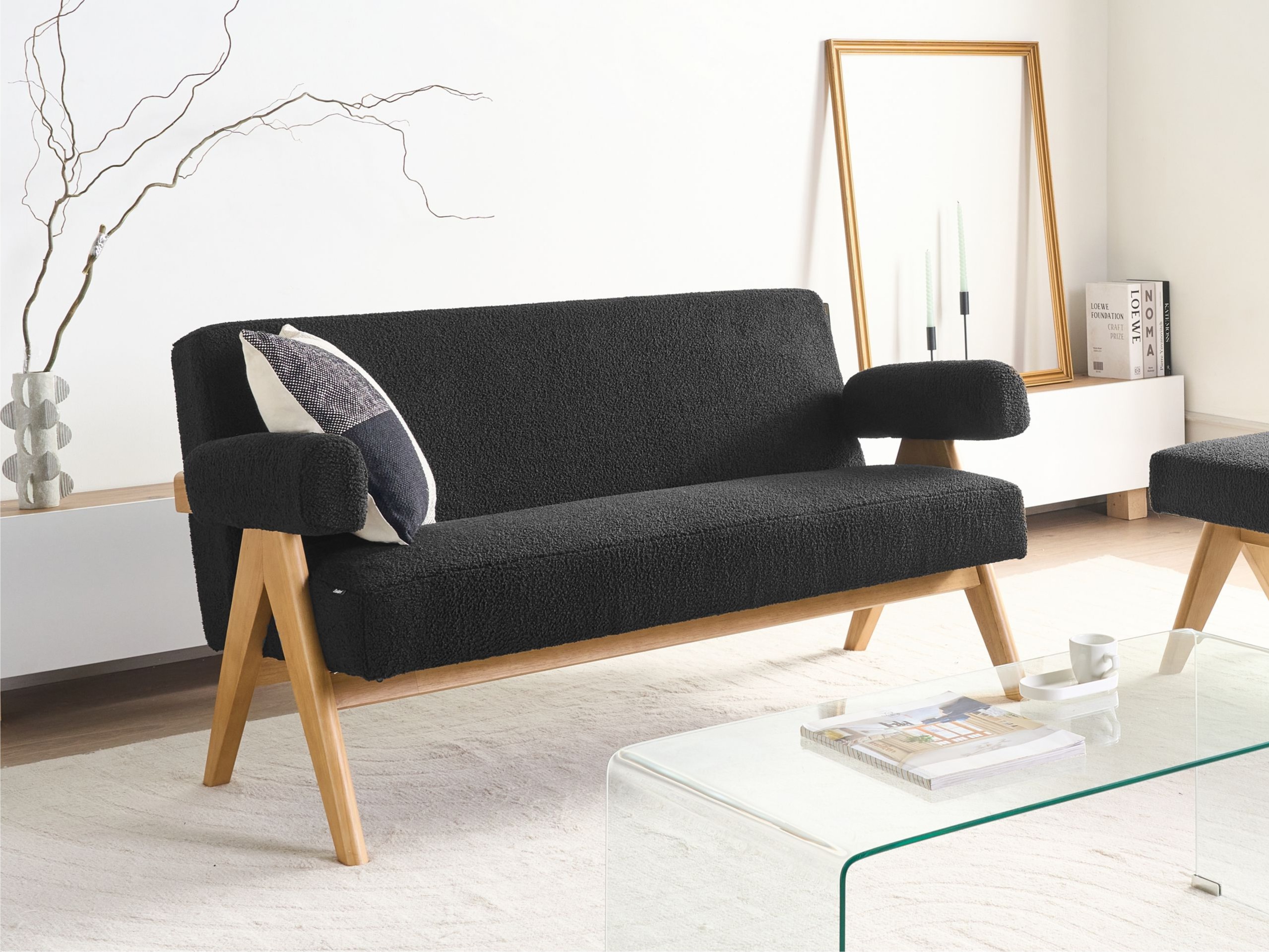 Mīkstais sols Berwyn 2713 (Melns + Gaišs koks)