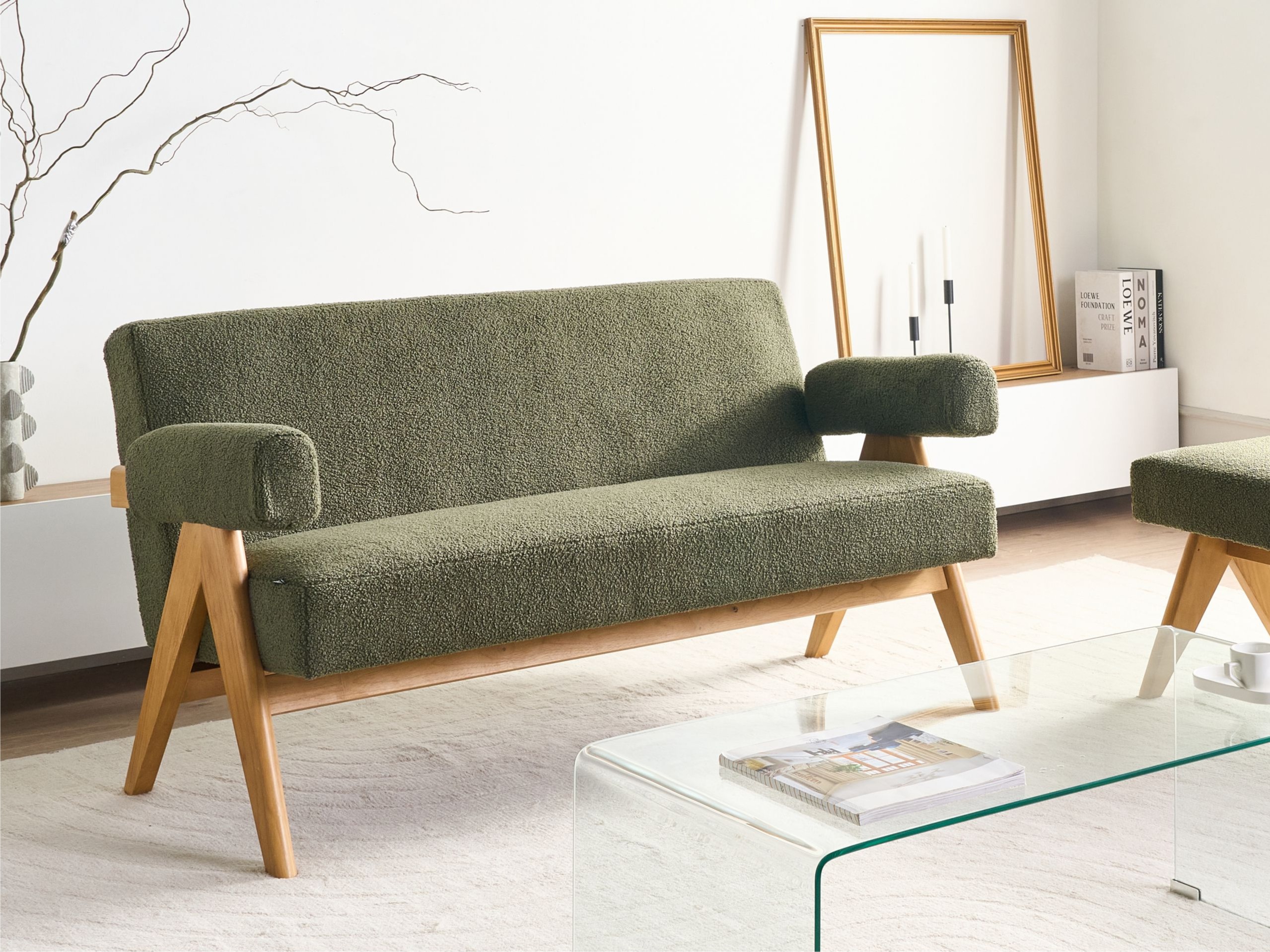 Mīkstais sols Berwyn 2713 (Zaļš + Gaišs koks)