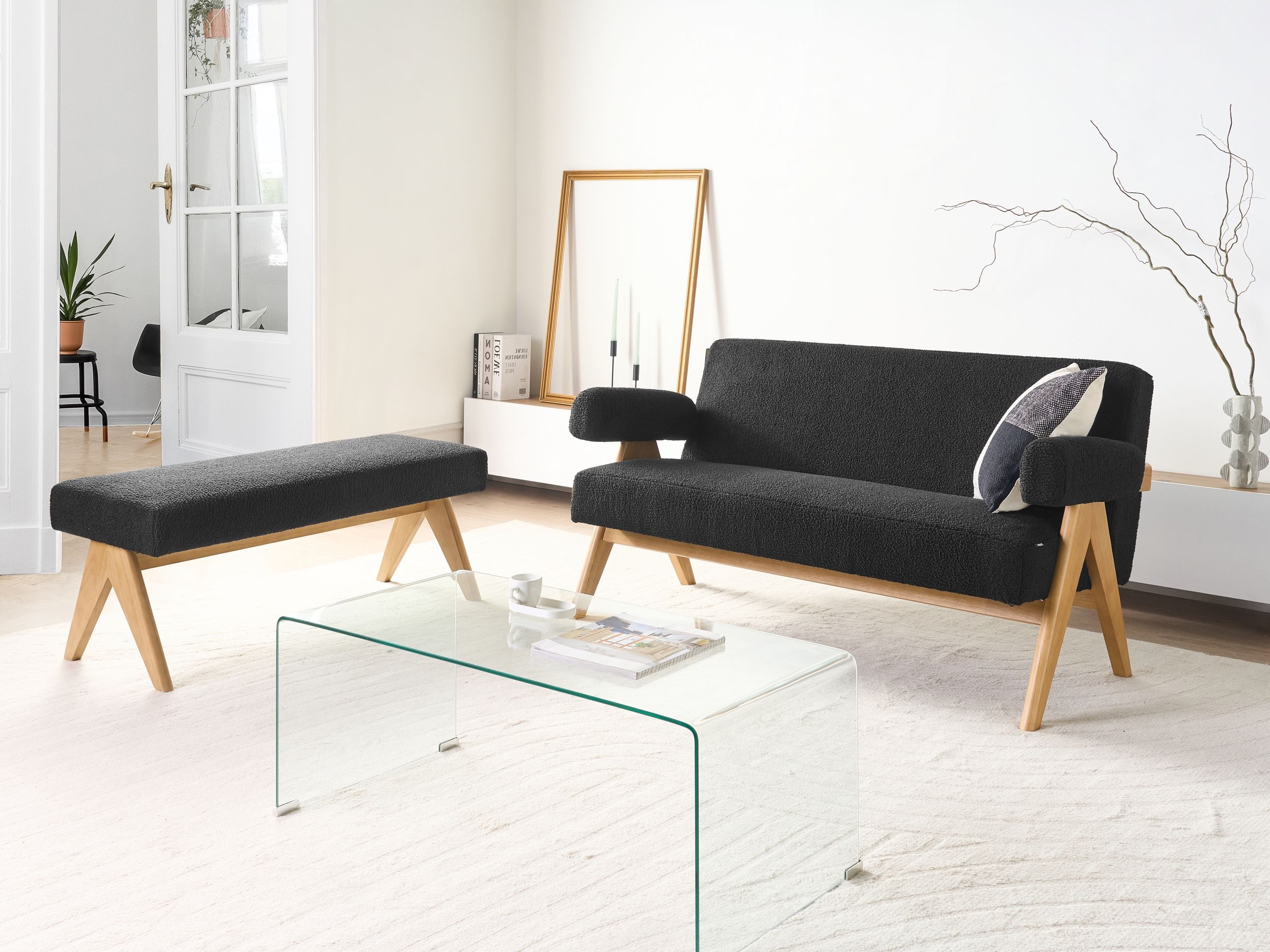 Mīkstais sols Berwyn 2714 (Melns + Gaišs koks)