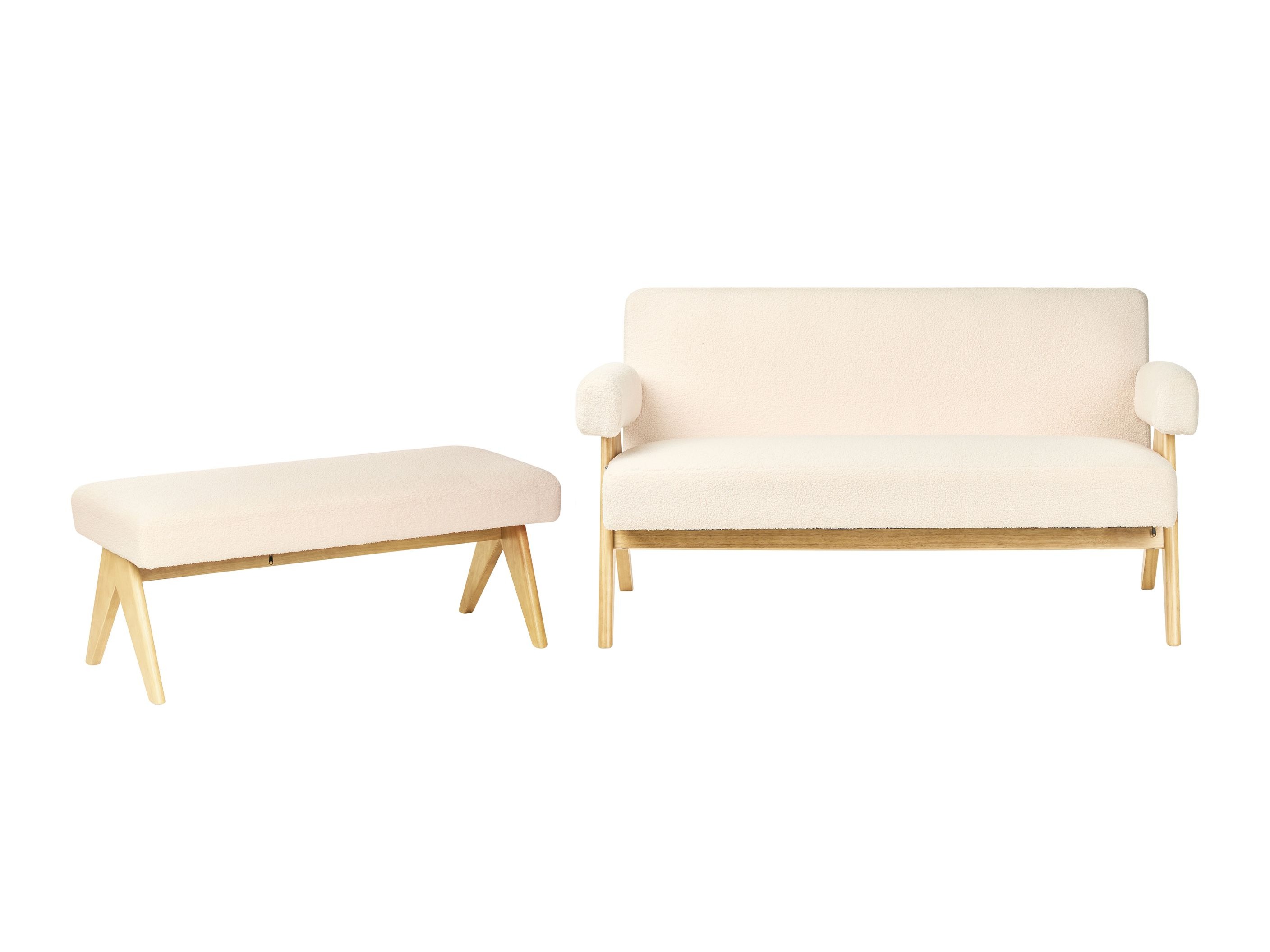 Mīksto mēbeļu komplekts Berwyn 2715 (Balts + Gaišs koks)