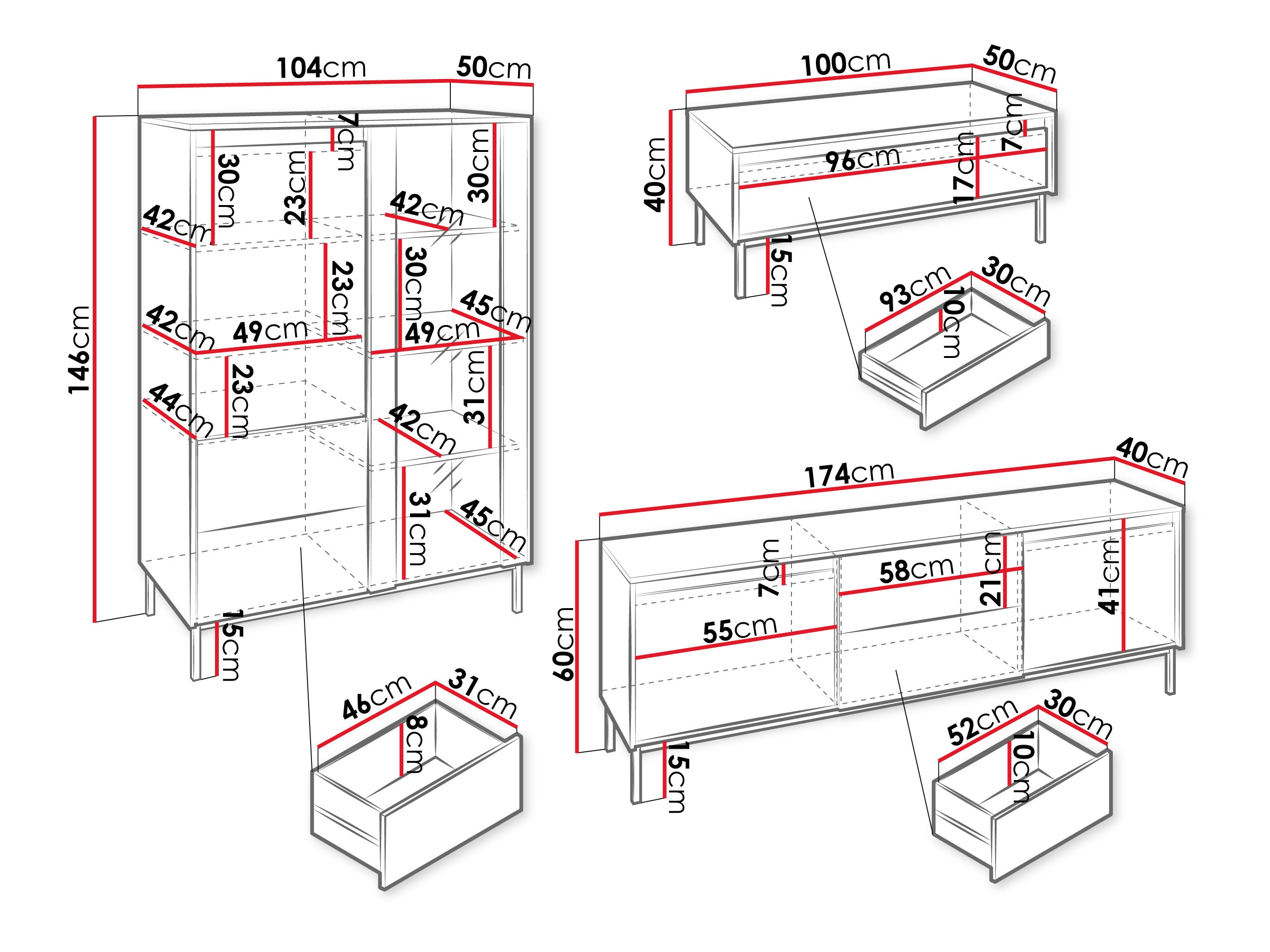 Набор для гостиной Comfivo Delruva 111 (Чёрный)