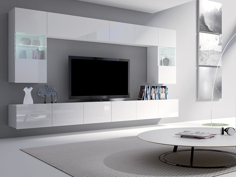 Настенные шкафы Tivdalu 101 (Белый + Глянцевый белый)