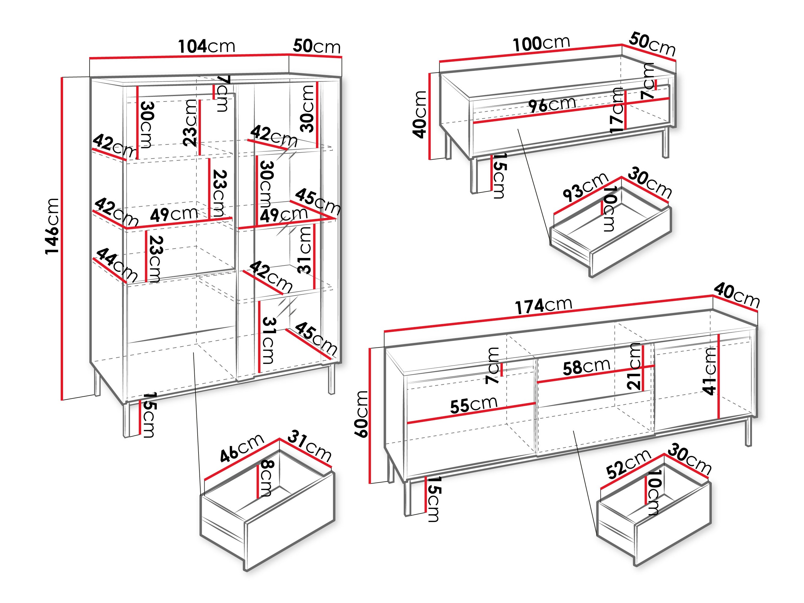 Viesistabas komplekts Comfivo Delruva 111 (Balts)