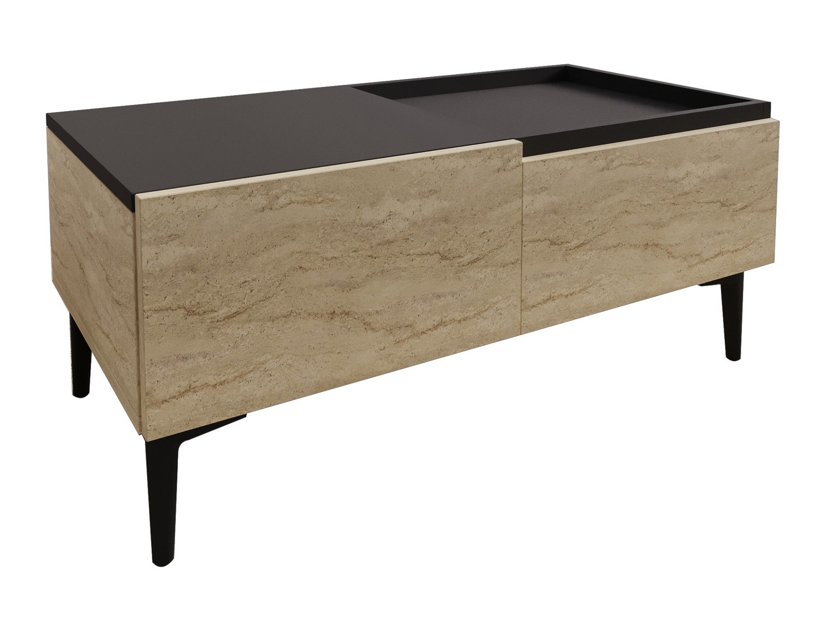 Žurnālu galdiņš Kailua 2586 (Gaišs Travertine + Antracīts)