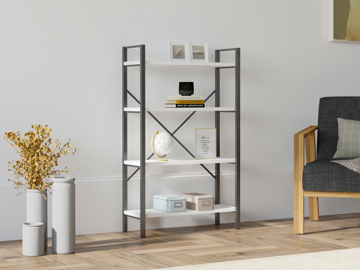 Стеллаж Kailua 2598 (Белый + Чёрный)