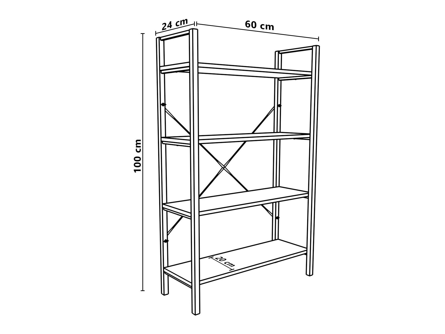 Стеллаж Kailua 2598 (Белый + Чёрный)