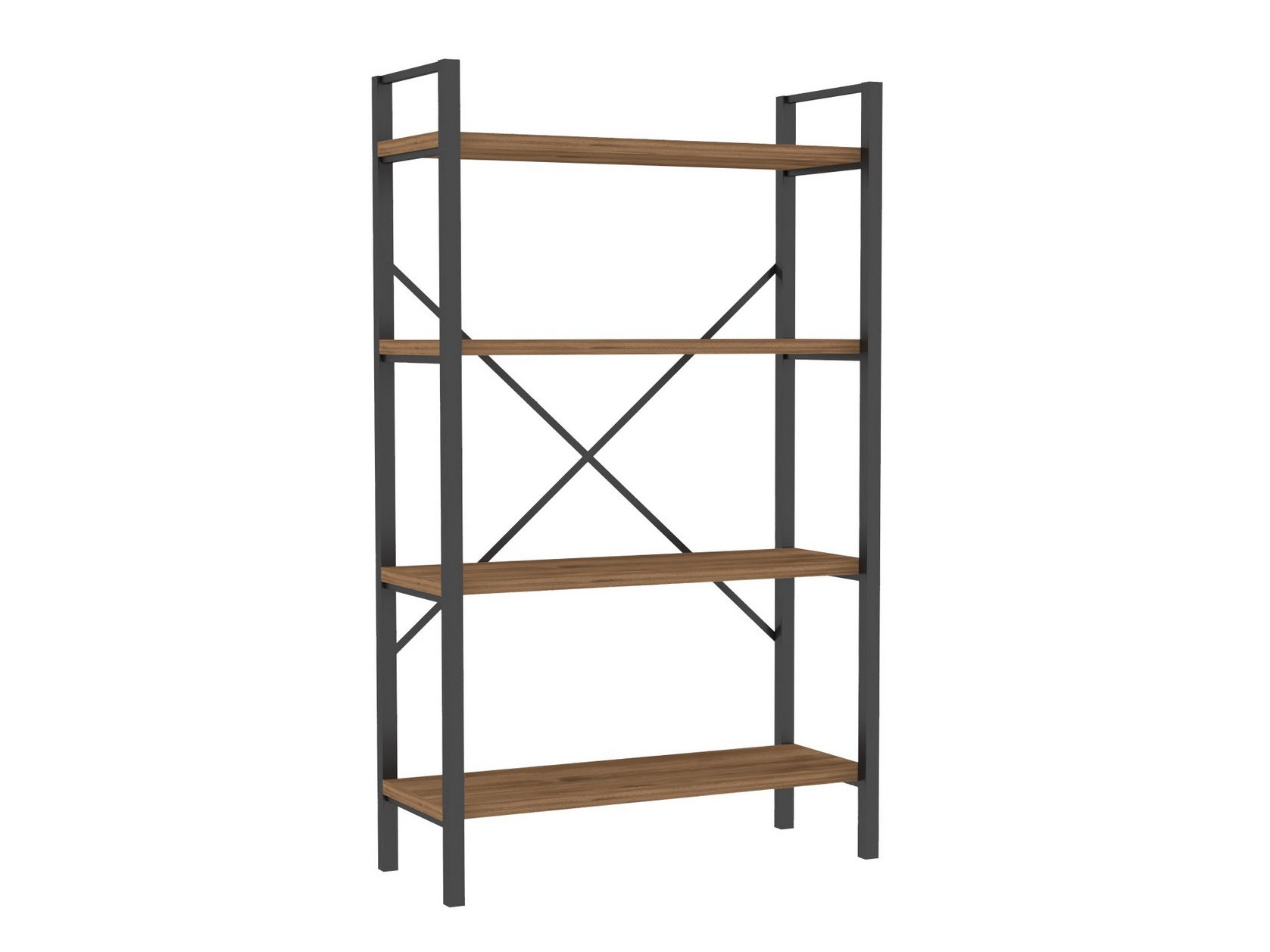 Стеллаж Kailua 2598 (Грецкий орех + Чёрный)