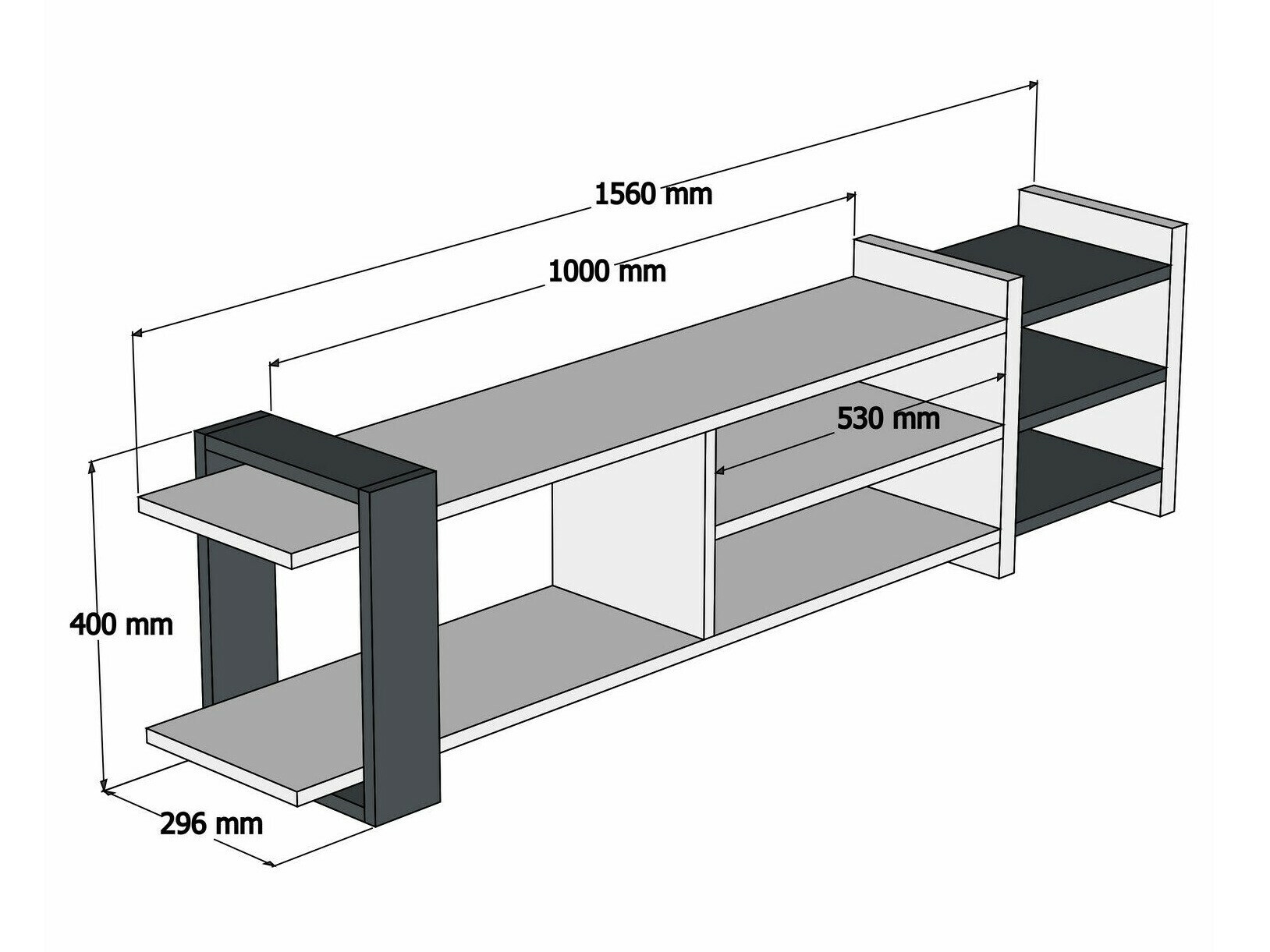 TV galds Kailua 2587 (Gaišs Travertine)