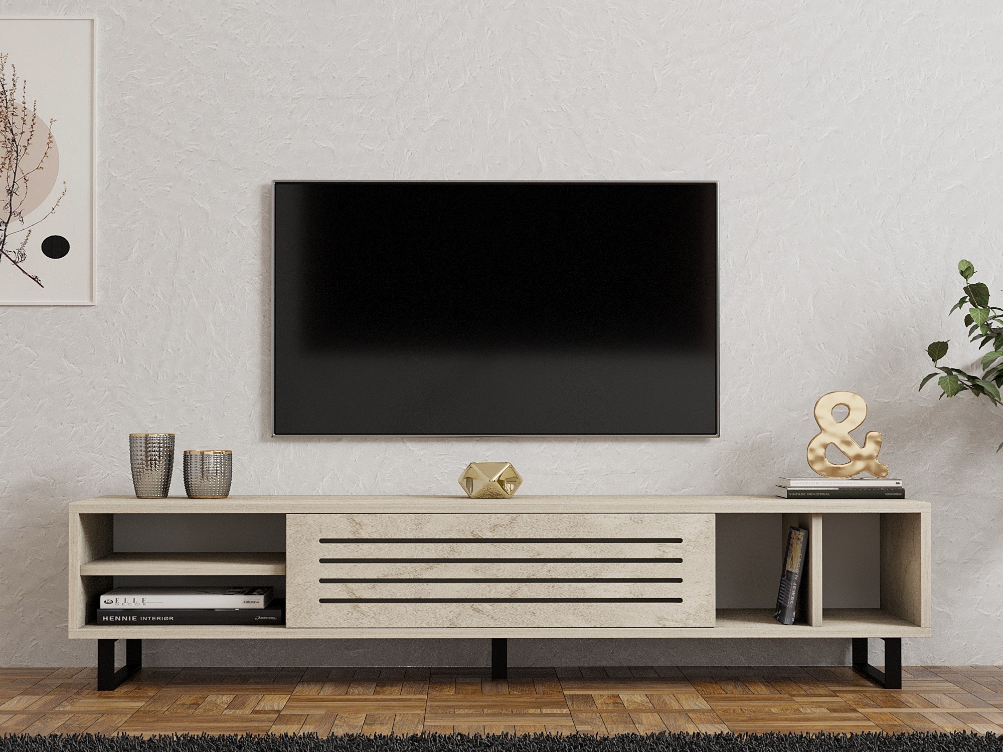 TV galds Kailua 629 (Gaišs travertīns)