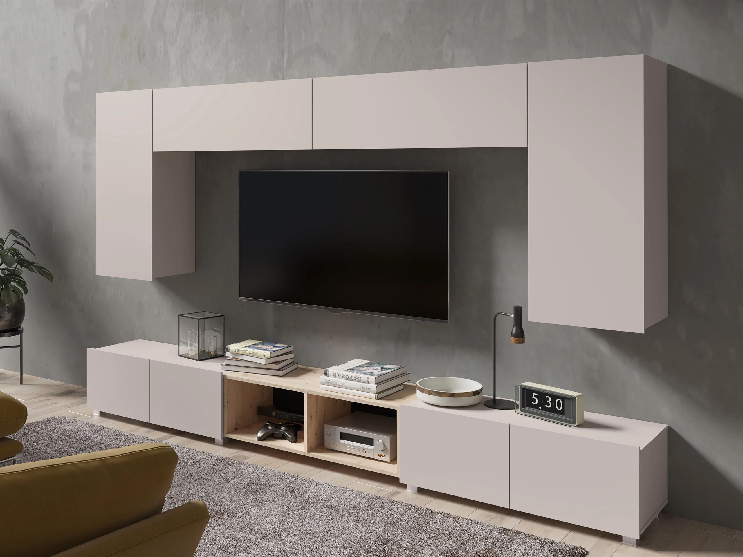 Viesistabas komplekts Tivdalu 143 (Kašmirs + Artisan ozols)