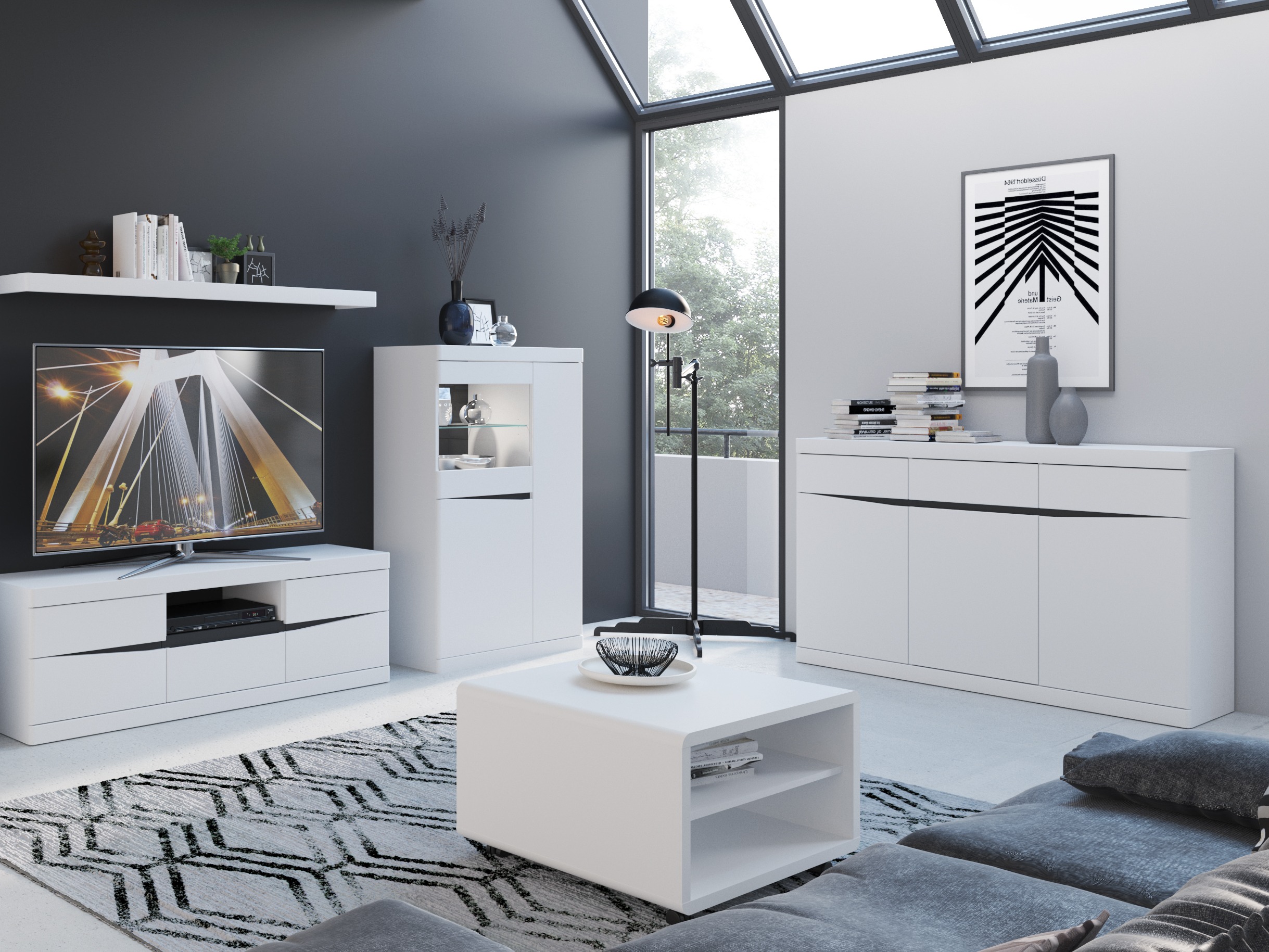 Žurnālu galdiņš Venlori 114 (Balts)