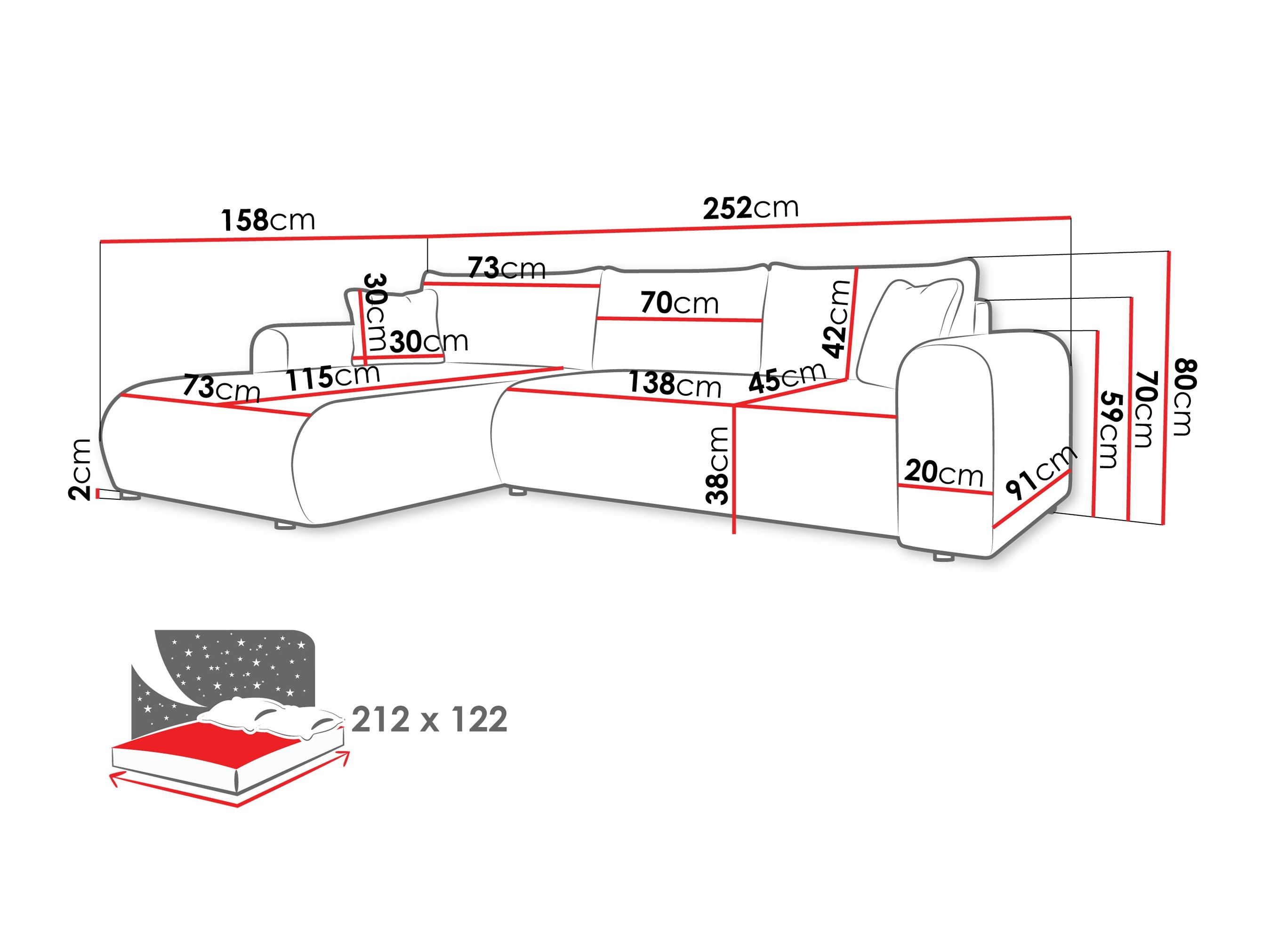 Угловой диван Comfivo 449 (Lambi 08)