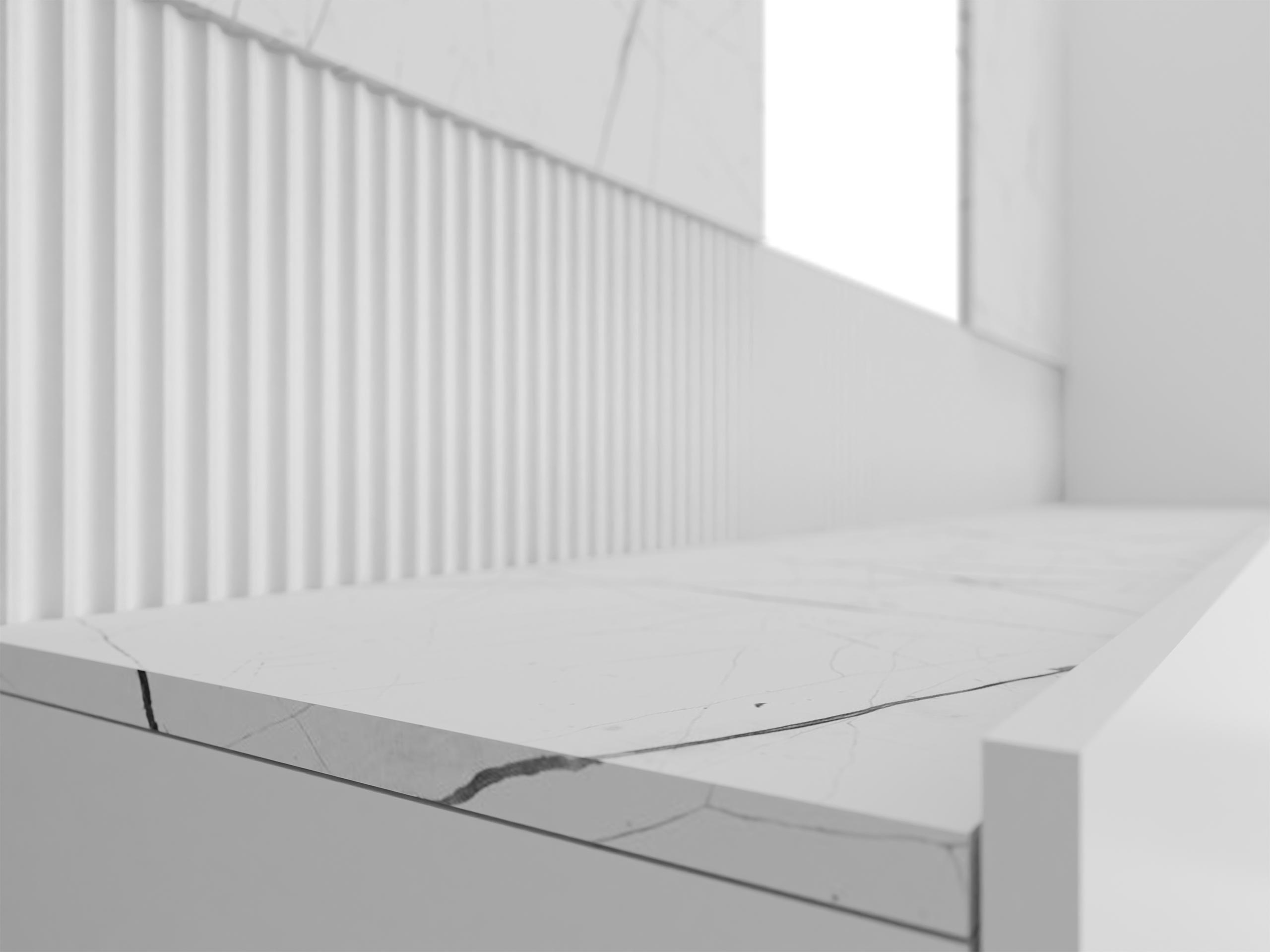 Viesistabas komplekts Comfivo Salix V (Balts + Balts marmors)