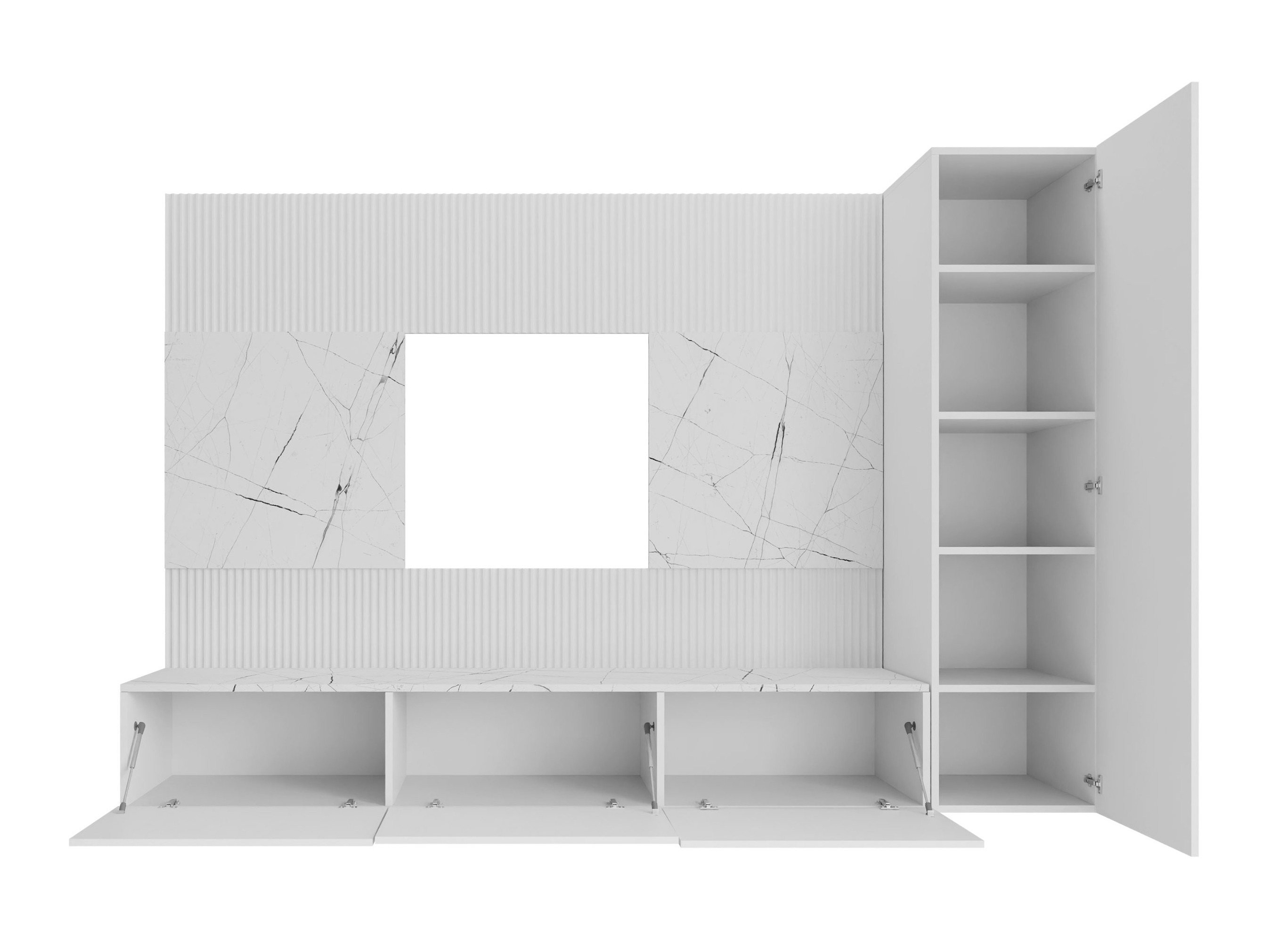 Viesistabas komplekts Comfivo Salix VI (Balts + Balts marmors)