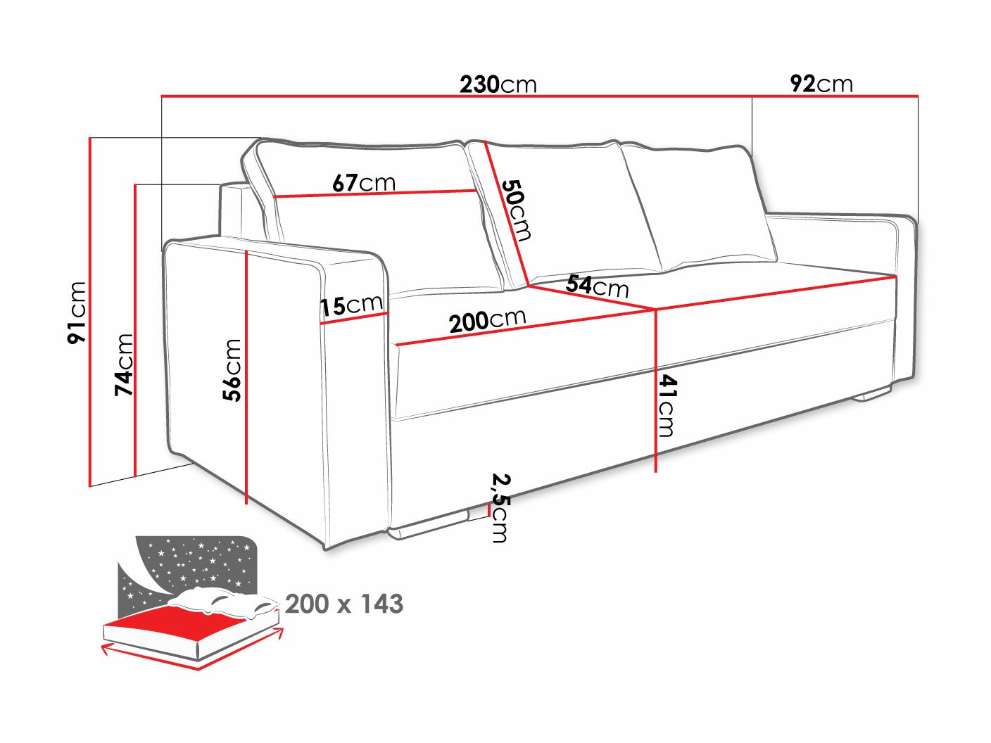 Dīvāns gulta Decatur 101 (Forever 66 + Forever 60)