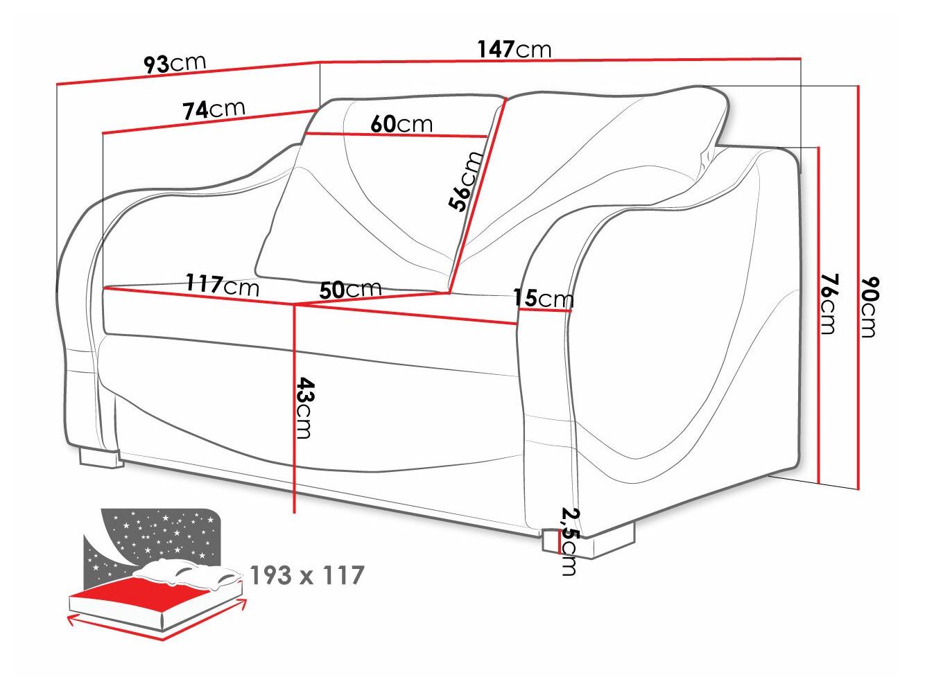 Dīvāns gulta Decatur 102 (W-69 + Berlin 03)