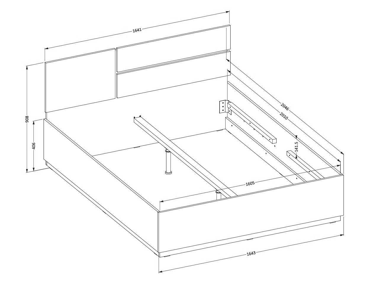 Кровать Alfere 123 (Дуб вотан)