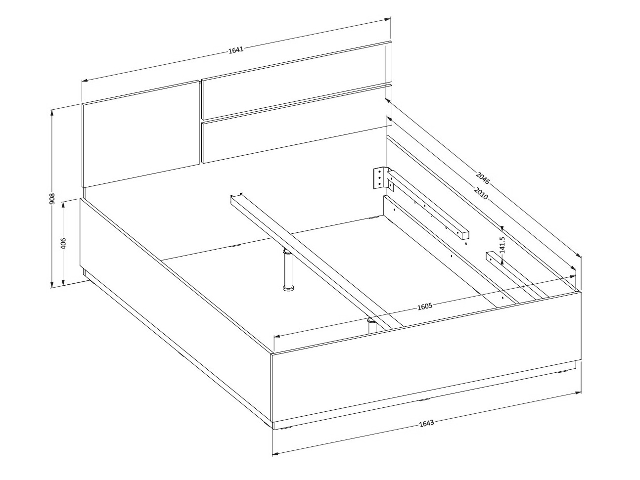 Кровать Alfere 123 (Дуб вотан)